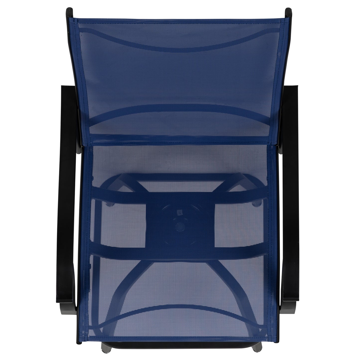 Valerie Patio Bar Height Stools Set of 2, All-Weather Textilene Swivel Patio Stools with High Back & Armrests in Navy Navy