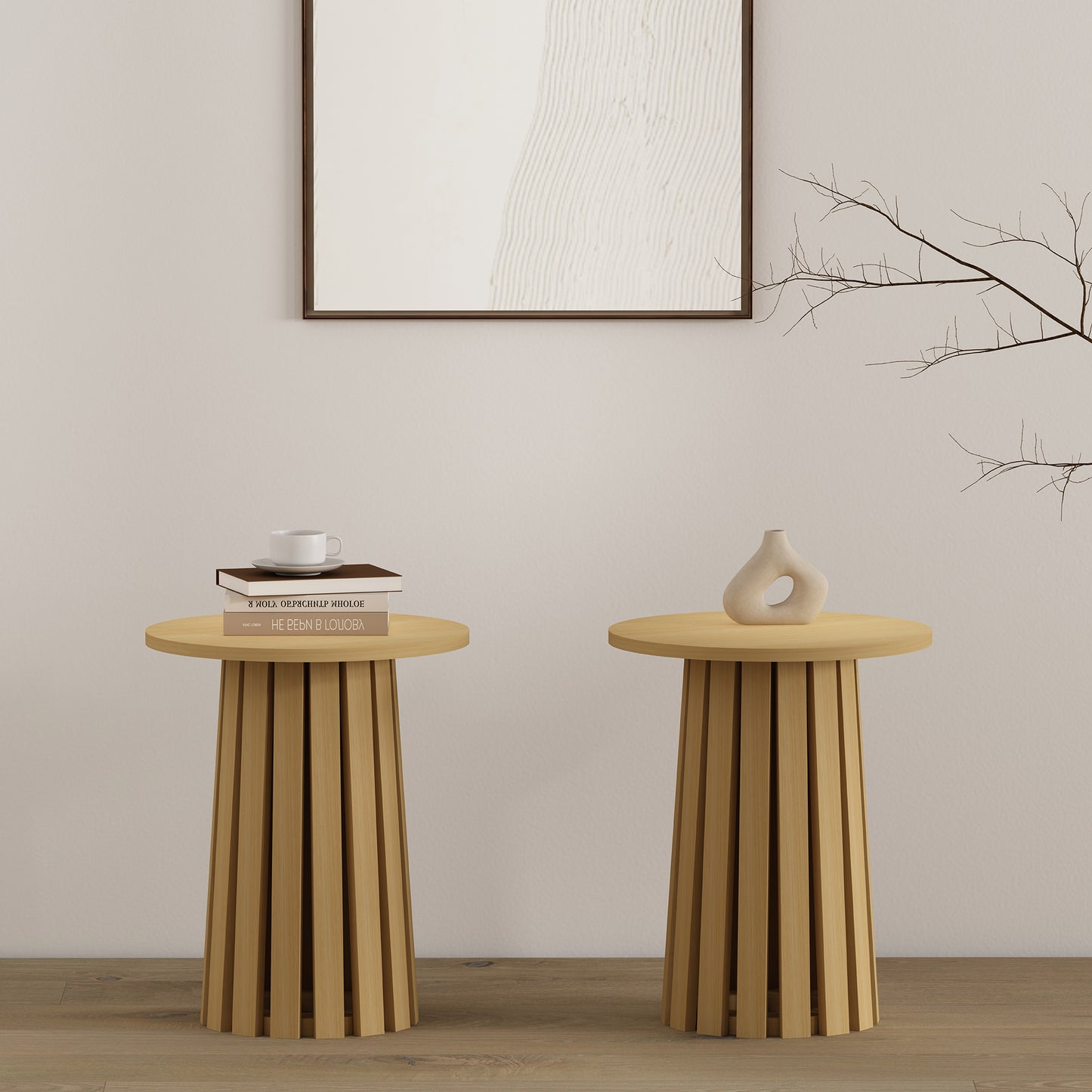Layla Scandinavian Modern End Table in Light Oak - Set of 2 2-ET012-NA