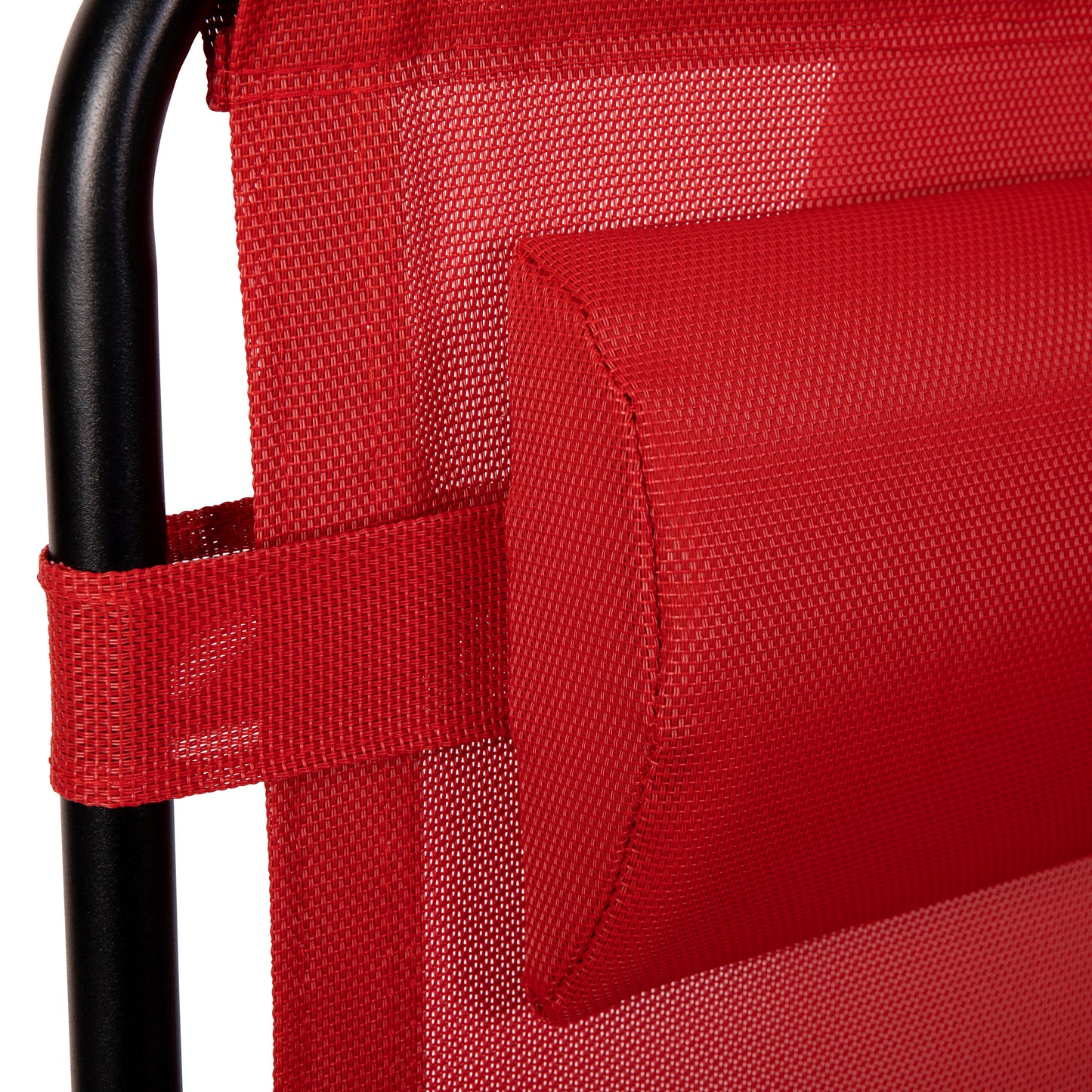 Celestial Adjustable Folding Mesh Zero Gravity Reclining Lounge Chair with Pillow and Cup Holder Tray in Red Red