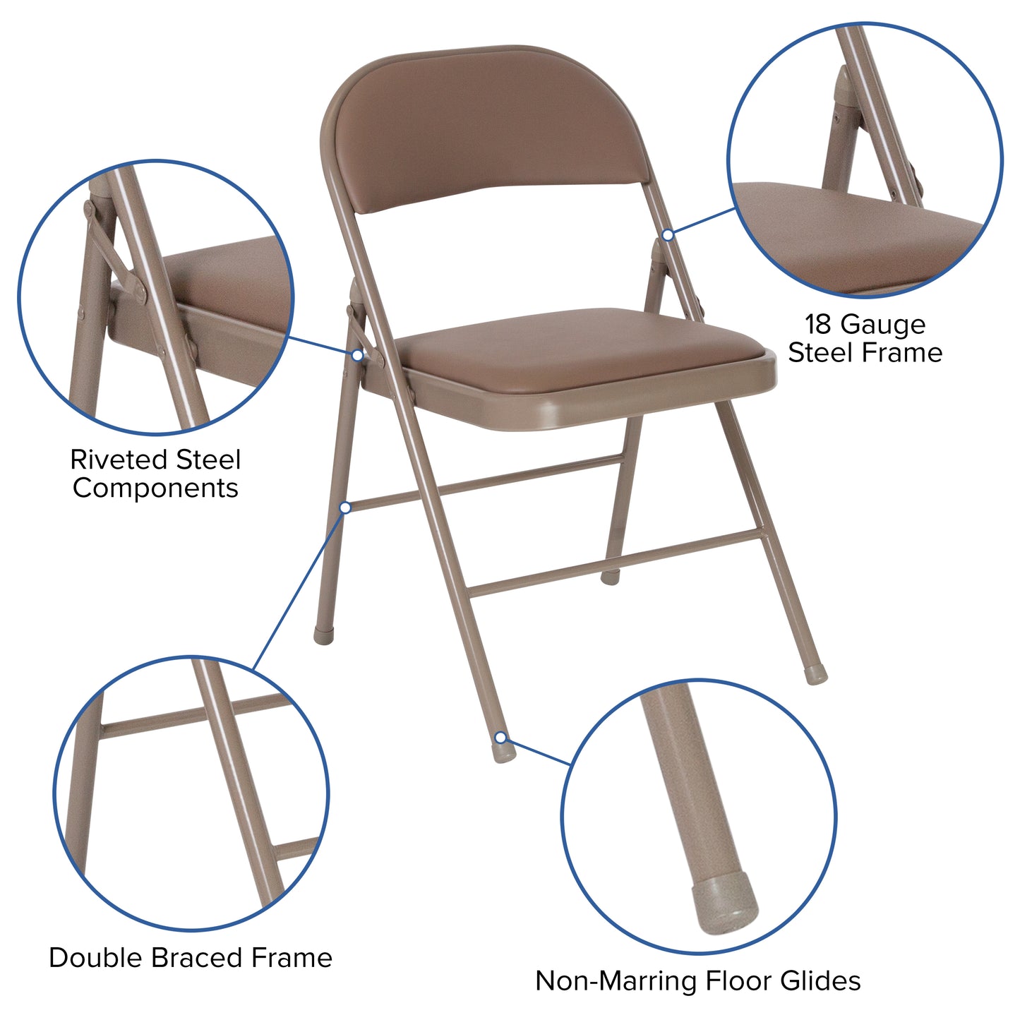 2 Pack HERCULES Series Double Braced Beige Vinyl Folding Chair Beige 2-HA-F003D-BGE-GG