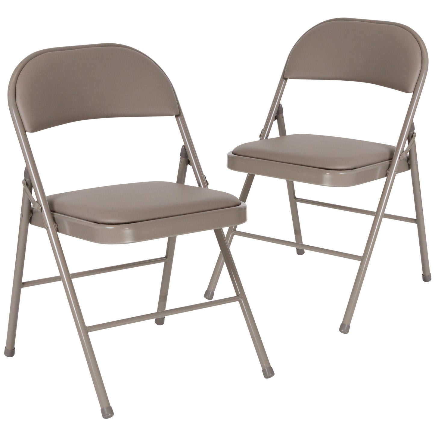 2 Pack HERCULES Series Double Braced Gray Vinyl Folding Chair Gray 2-HA-F003D-GY-GG