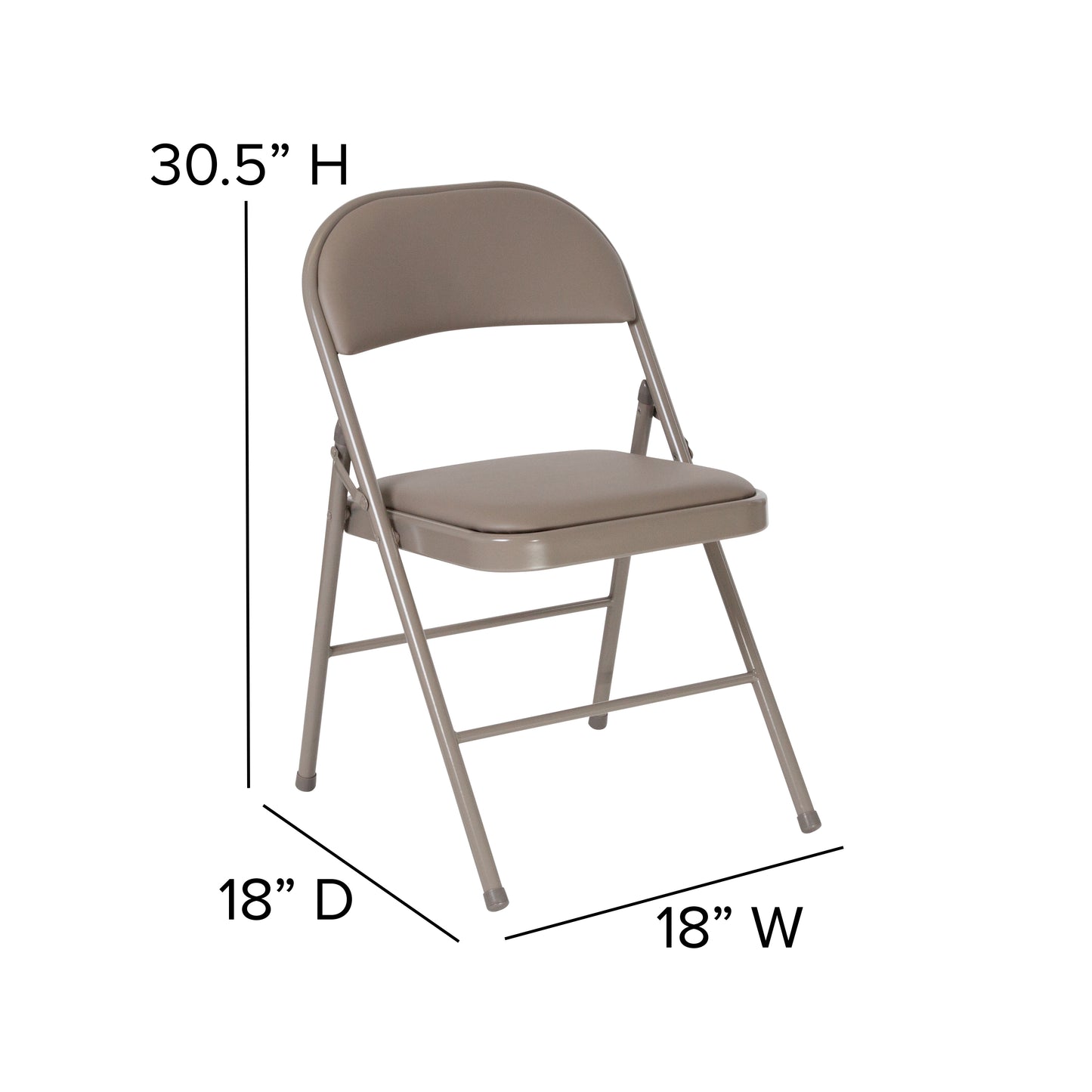 2 Pack HERCULES Series Double Braced Gray Vinyl Folding Chair Gray 2-HA-F003D-GY-GG