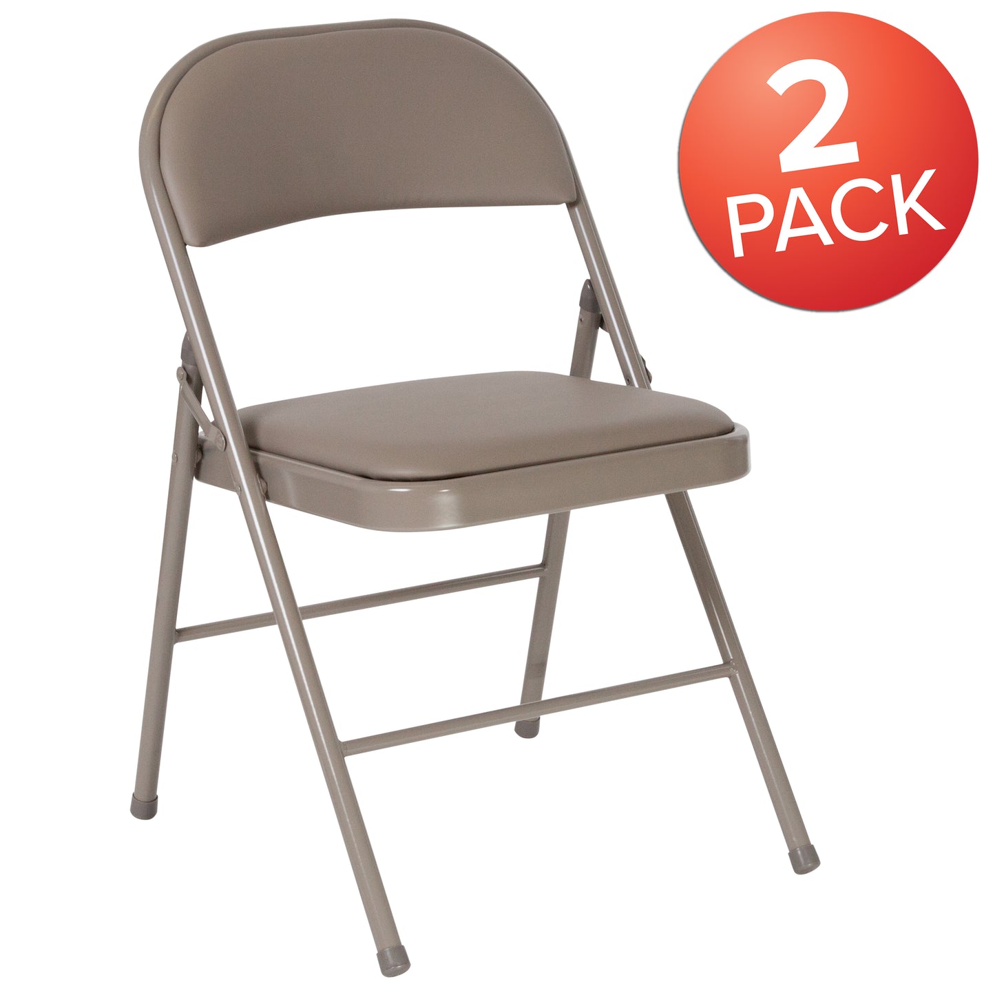 2 Pack HERCULES Series Double Braced Gray Vinyl Folding Chair Gray 2-HA-F003D-GY-GG