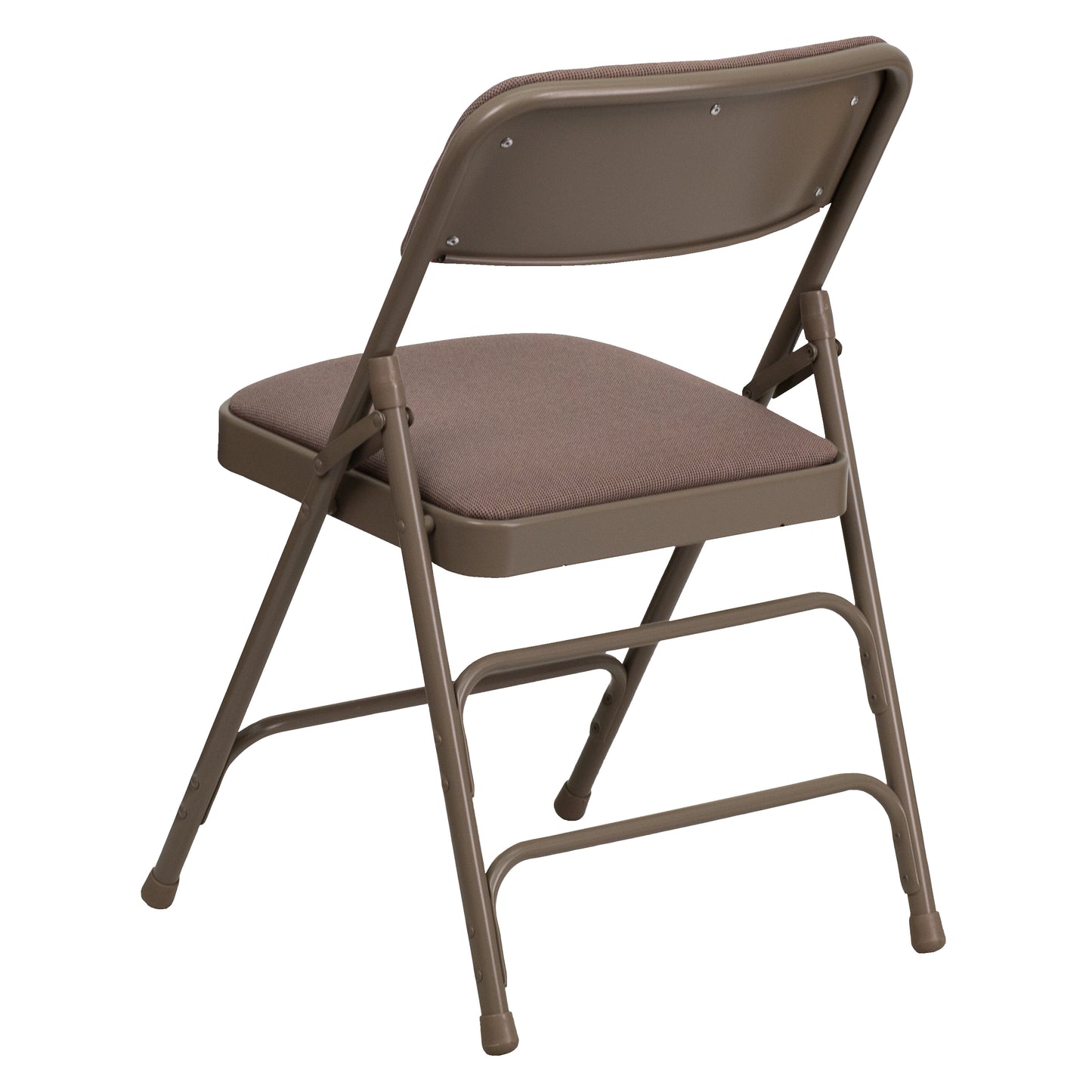 2 Pack HERCULES Series Curved Triple Braced & Double Hinged Beige Fabric Metal Folding Chair Beige Fabric/Beige Frame 2-HA-MC309AF-BGE-GG