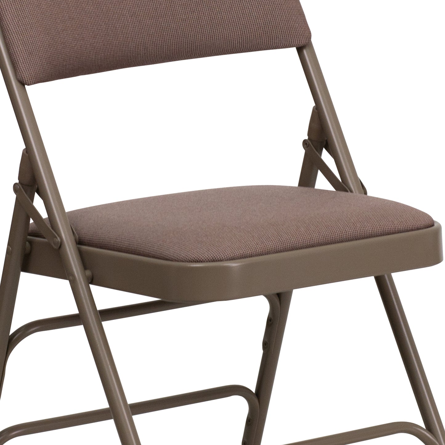 2 Pack HERCULES Series Curved Triple Braced & Double Hinged Beige Fabric Metal Folding Chair Beige Fabric/Beige Frame 2-HA-MC309AF-BGE-GG