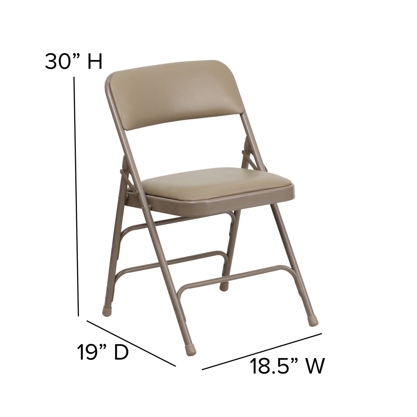 2 Pack HERCULES Series Curved Triple Braced & Double Hinged Beige Vinyl Metal Folding Chair Beige Vinyl/Beige Frame 2-HA-MC309AV-BGE-GG