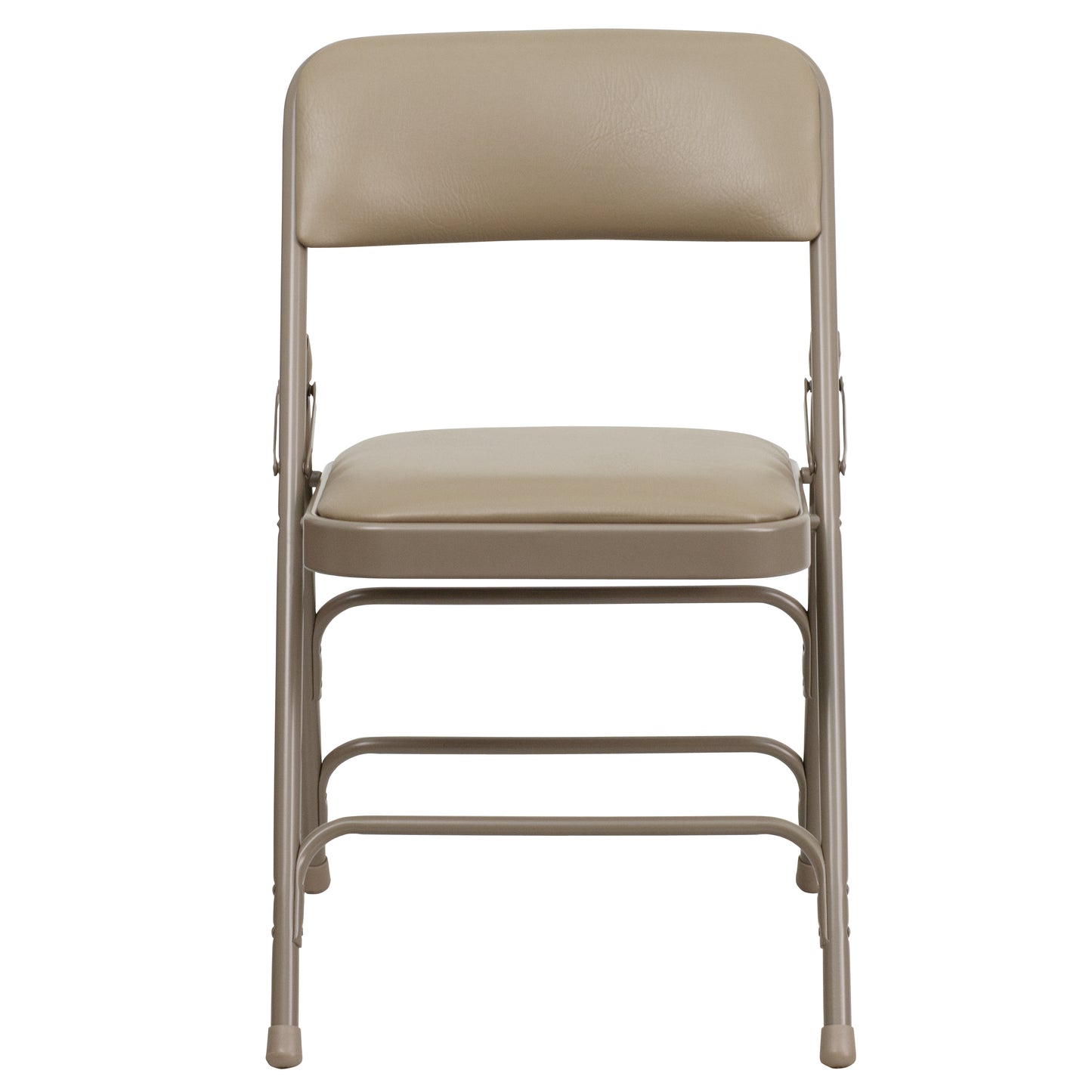 2 Pack HERCULES Series Curved Triple Braced & Double Hinged Beige Vinyl Metal Folding Chair Beige Vinyl/Beige Frame 2-HA-MC309AV-BGE-GG