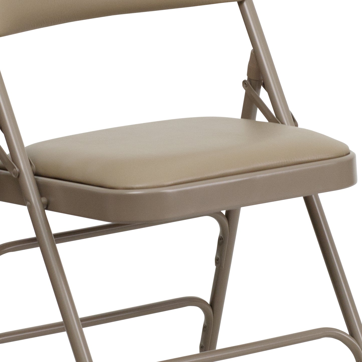 2 Pack HERCULES Series Curved Triple Braced & Double Hinged Beige Vinyl Metal Folding Chair Beige Vinyl/Beige Frame 2-HA-MC309AV-BGE-GG