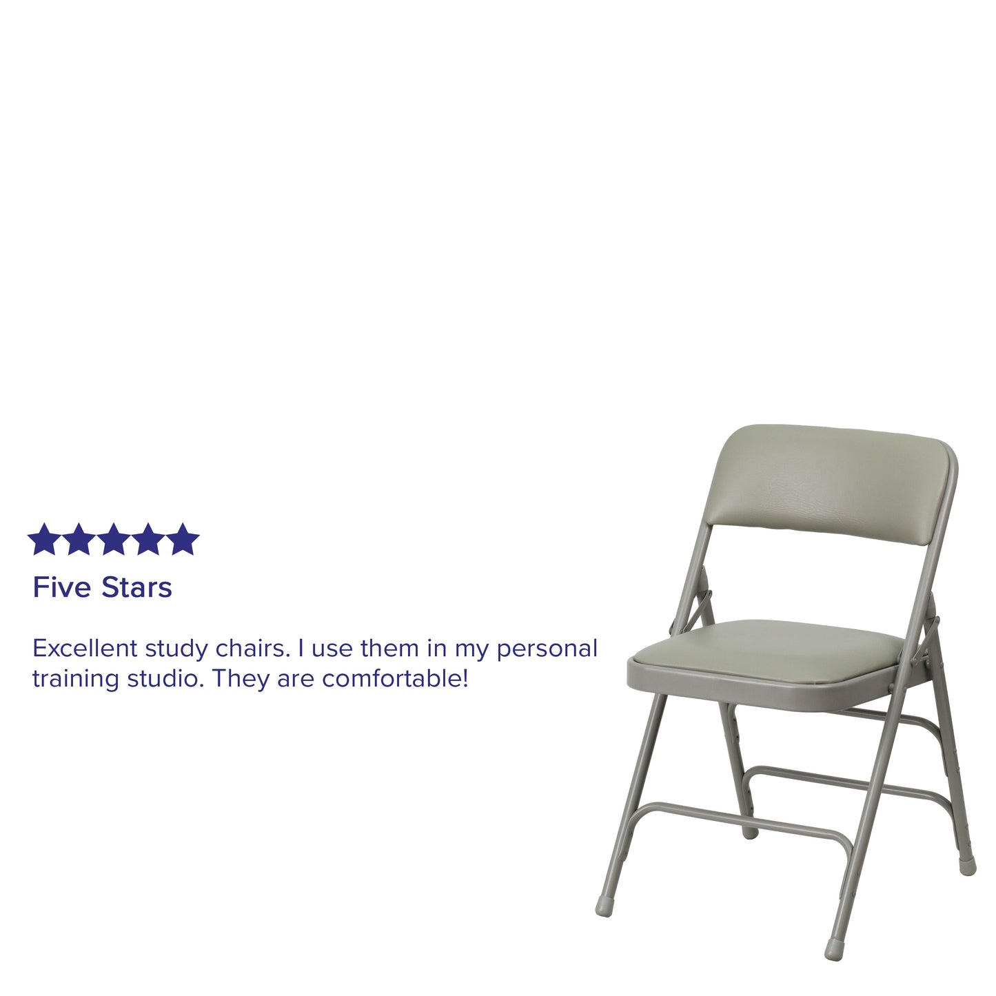2 Pack HERCULES Series Curved Triple Braced & Double Hinged Gray Vinyl Metal Folding Chair Gray Vinyl/Gray Frame