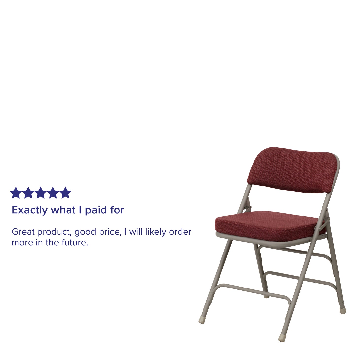 2 Pack HERCULES Series Premium Curved Triple Braced & Double Hinged Burgundy Fabric Metal Folding Chair Burgundy Fabric/Gray Frame