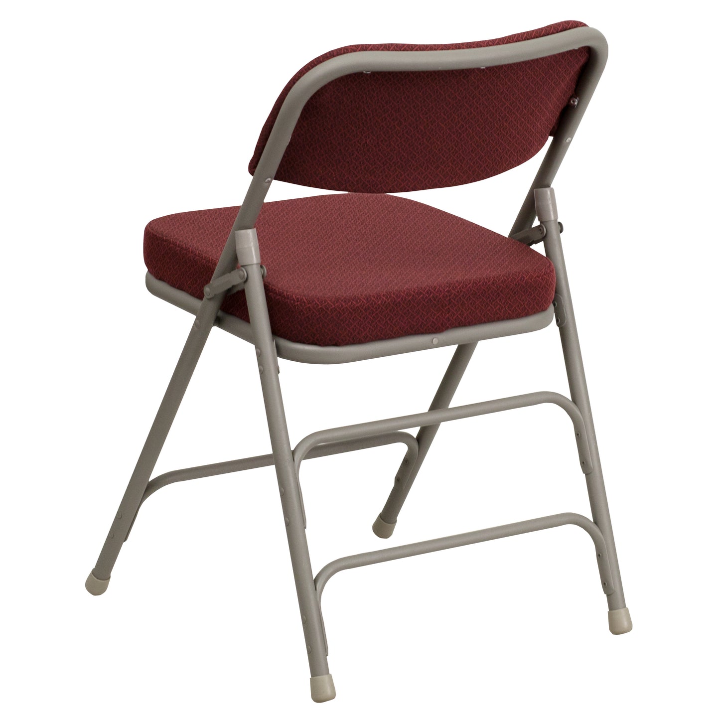 2 Pack HERCULES Series Premium Curved Triple Braced & Double Hinged Burgundy Fabric Metal Folding Chair Burgundy Fabric/Gray Frame