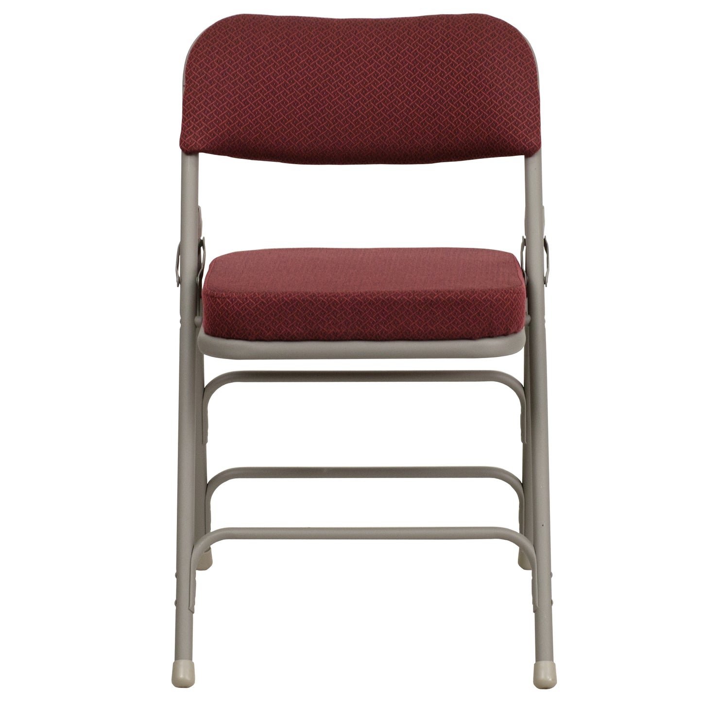 2 Pack HERCULES Series Premium Curved Triple Braced & Double Hinged Burgundy Fabric Metal Folding Chair Burgundy Fabric/Gray Frame