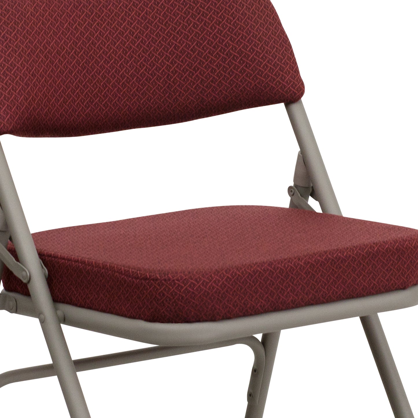 2 Pack HERCULES Series Premium Curved Triple Braced & Double Hinged Burgundy Fabric Metal Folding Chair Burgundy Fabric/Gray Frame