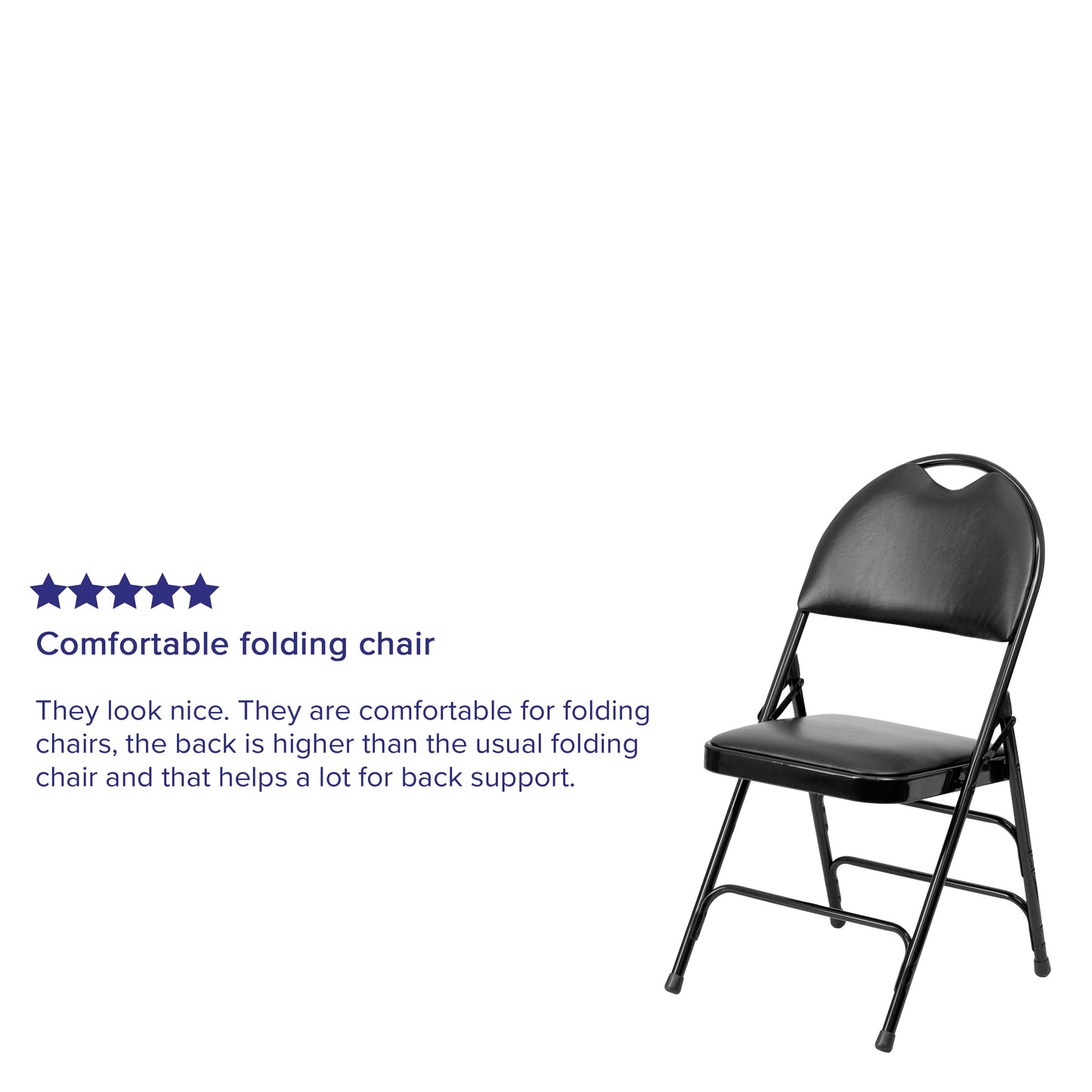 2 Pack HERCULES Series Ultra-Premium Triple Braced Black Vinyl Metal Folding Chair with Easy-Carry Handle Black Vinyl/Black Frame
