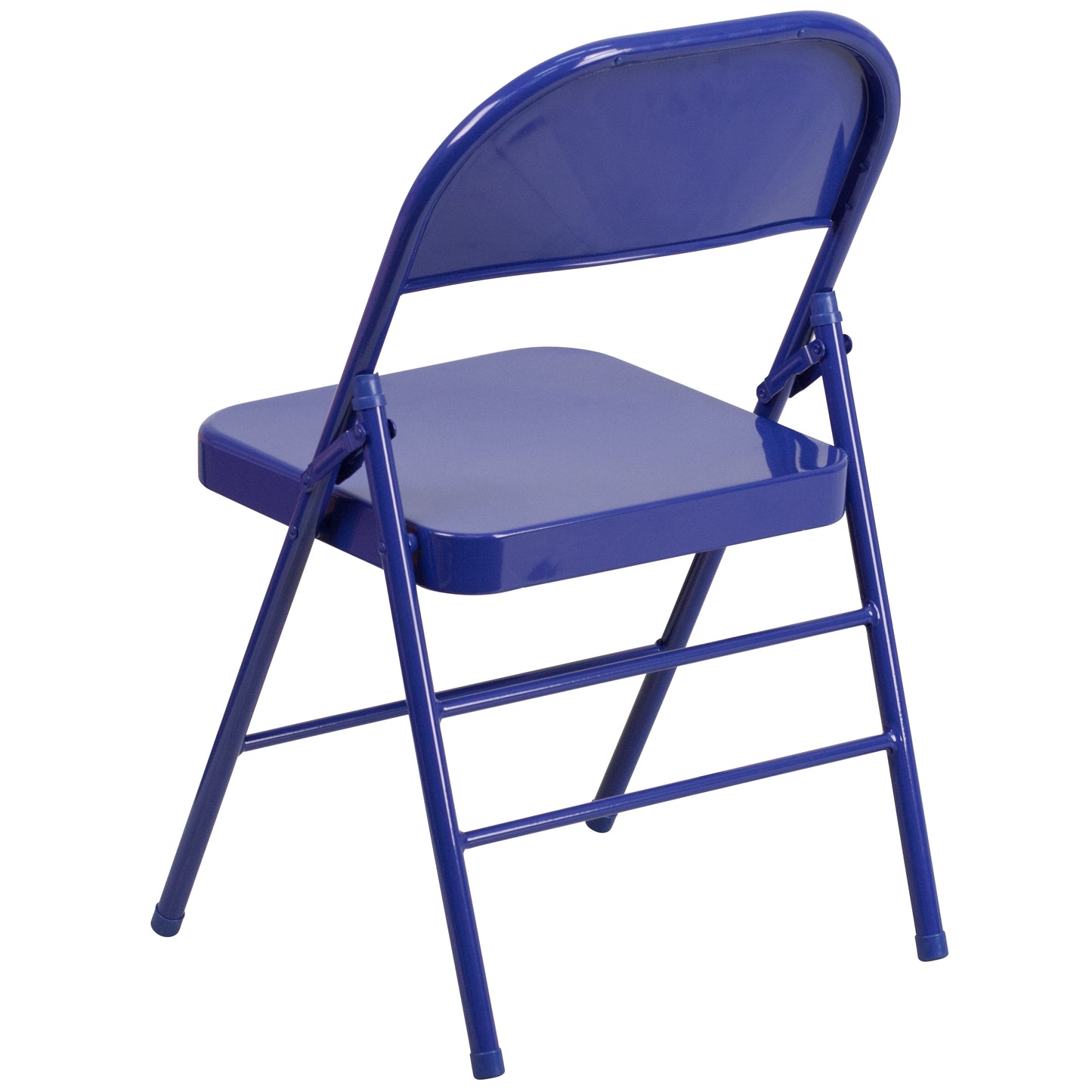 2 Pack HERCULES COLORBURST Series Cobalt Blue Triple Braced & Double Hinged Metal Folding Chair Cobalt Blue 2-HF3-BLUE-GG
