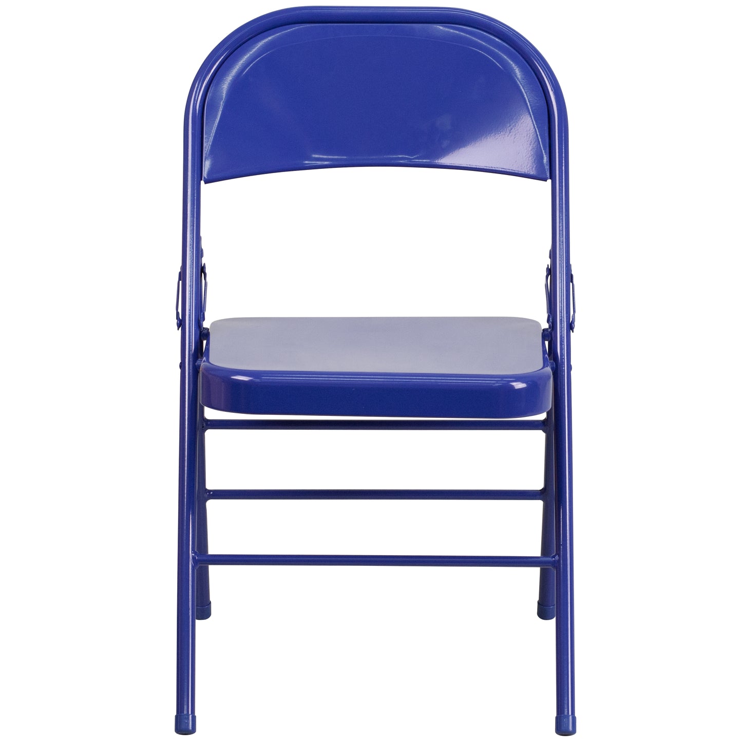 2 Pack HERCULES COLORBURST Series Cobalt Blue Triple Braced & Double Hinged Metal Folding Chair Cobalt Blue 2-HF3-BLUE-GG