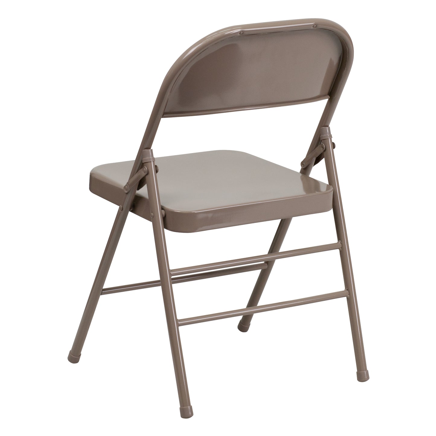 2 Pack HERCULES Series Triple Braced & Double Hinged Beige Metal Folding Chair Beige