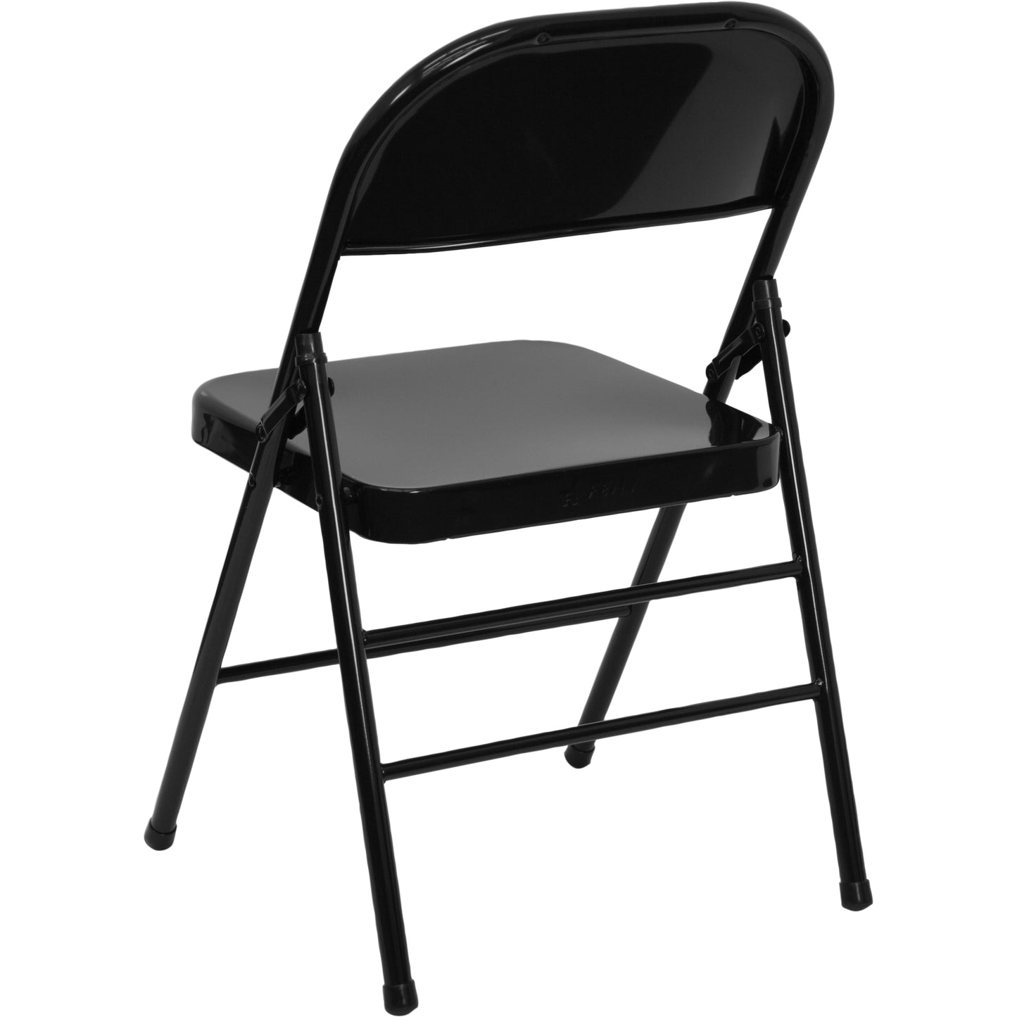 2 Pack HERCULES Series Triple Braced & Double Hinged Black Metal Folding Chair Black 2-HF3-MC-309AS-BK-GG