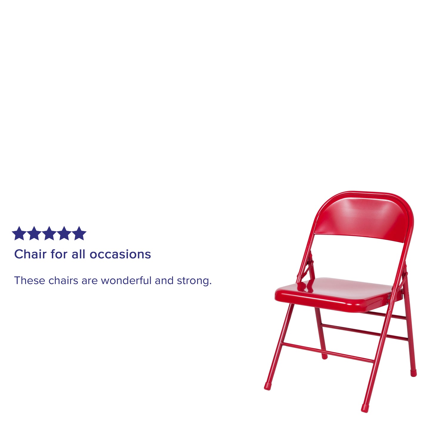2 Pack HERCULES Series Triple Braced & Double Hinged Red Metal Folding Chair Red