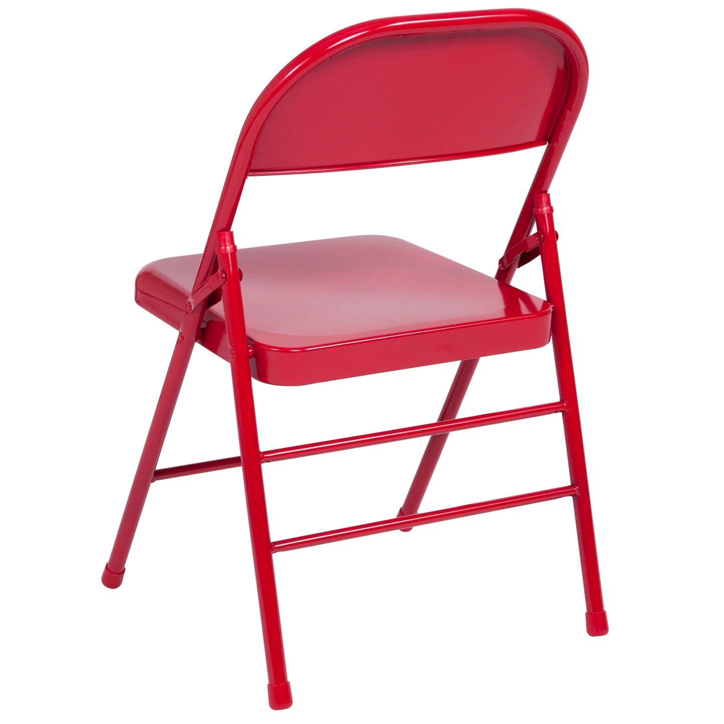 2 Pack HERCULES Series Triple Braced & Double Hinged Red Metal Folding Chair Red
