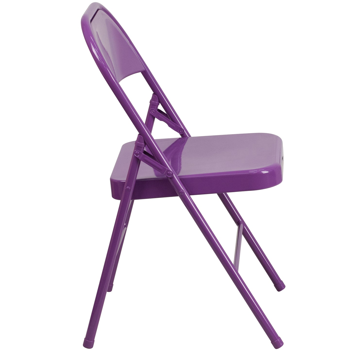 2 Pack HERCULES COLORBURST Series Impulsive Purple Triple Braced & Double Hinged Metal Folding Chair Impulsive Purple 2-HF3-PUR-GG