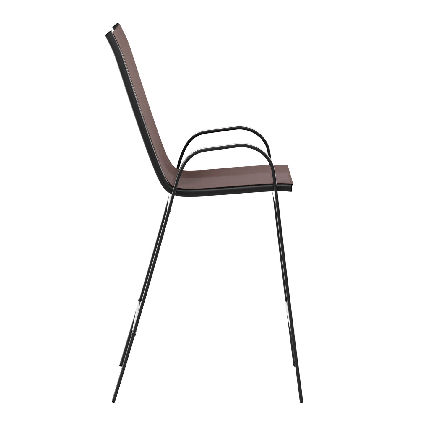 2 Pack Brazos Series Brown Outdoor Barstool with Flex Comfort Material and Metal Frame Brown 2-JJ-092H-B-GG