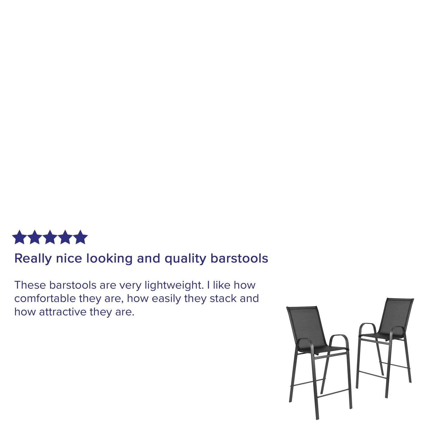 2 Pack Brazos Series Black Outdoor Barstool with Flex Comfort Material and Metal Frame Black 2-JJ-092H-GG