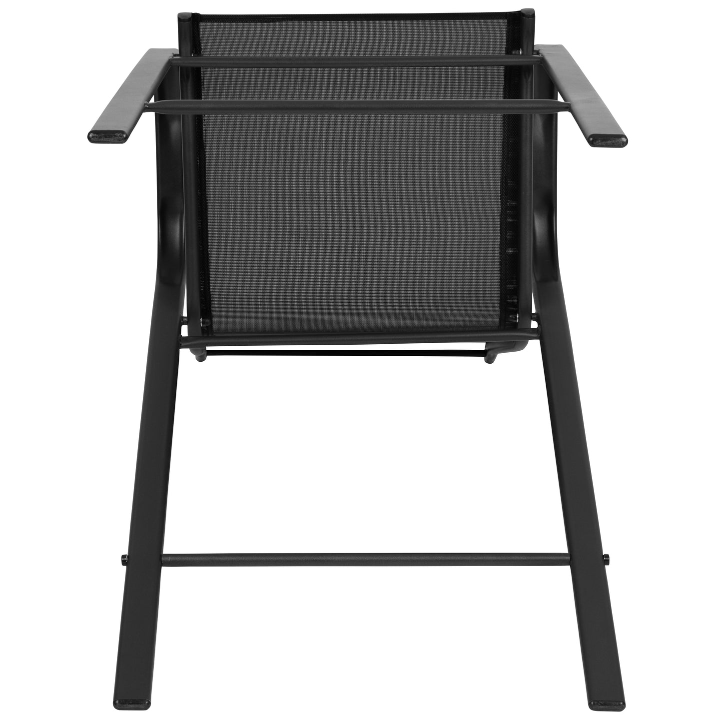 2 Pack Brazos Series Black Outdoor Barstool with Flex Comfort Material and Metal Frame Black 2-JJ-092H-GG