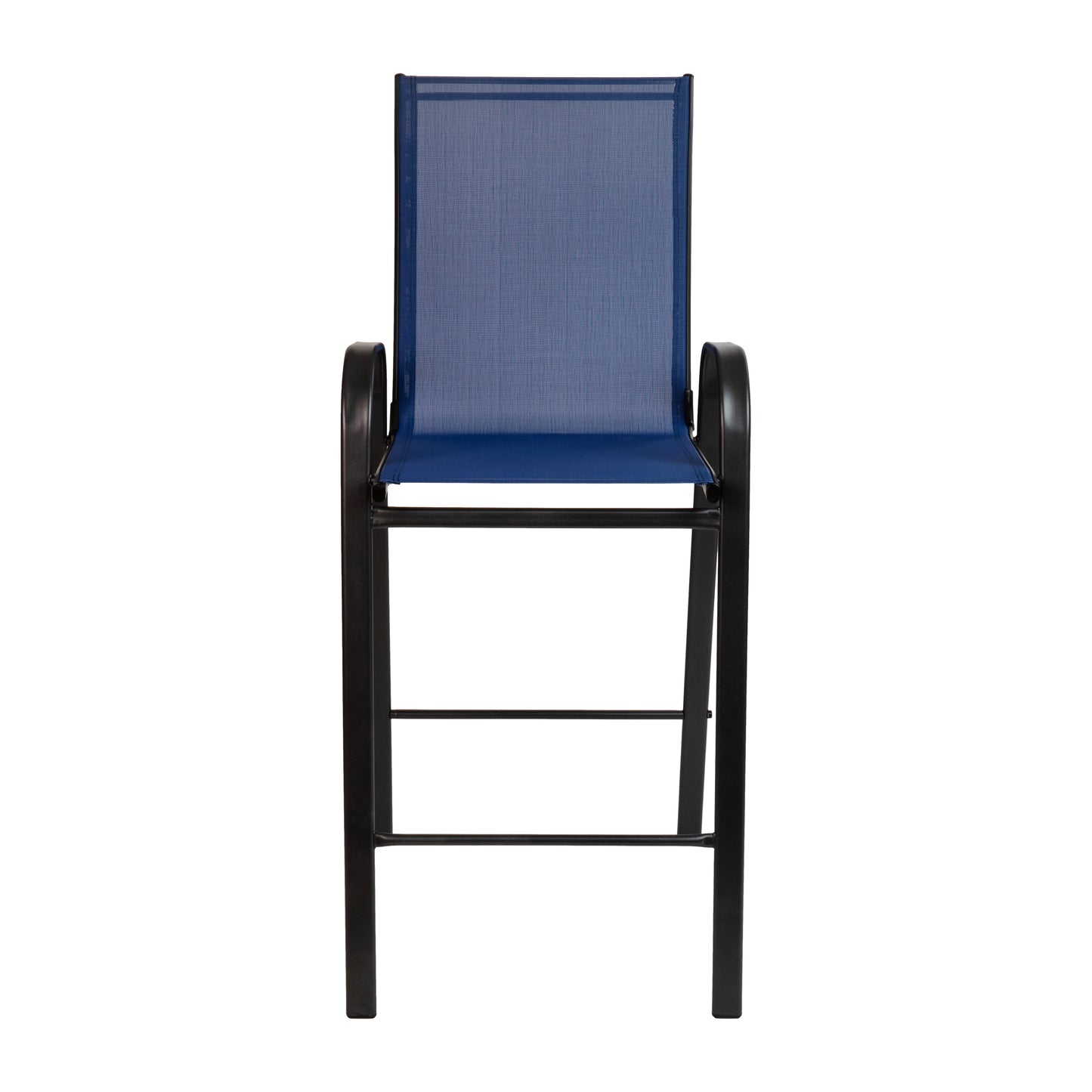2 Pack Brazos Series Navy Outdoor Barstools with Flex Comfort Material and Metal Frame Navy 2-JJ-092H-NV-GG