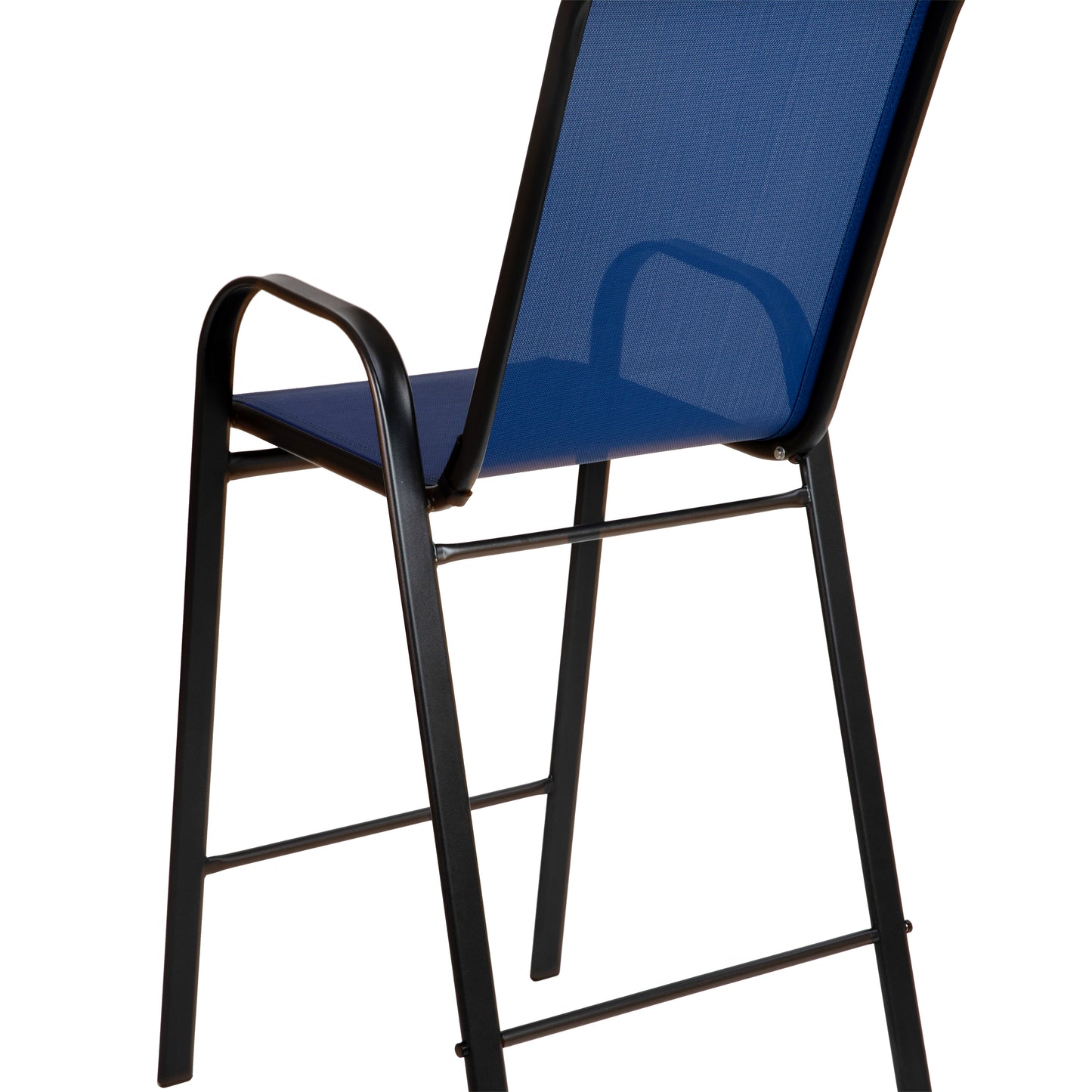 2 Pack Brazos Series Navy Outdoor Barstools with Flex Comfort Material and Metal Frame Navy 2-JJ-092H-NV-GG