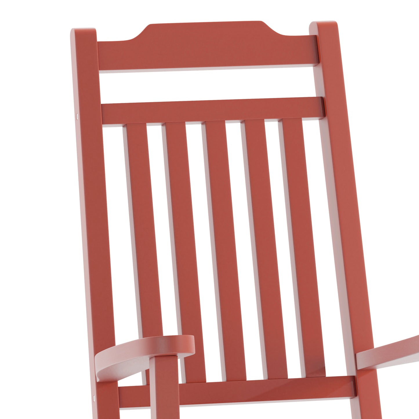 Set of 2 Winston All-Weather Rocking Chair in Red Faux Wood Red 2-JJ-C14703-RED-GG