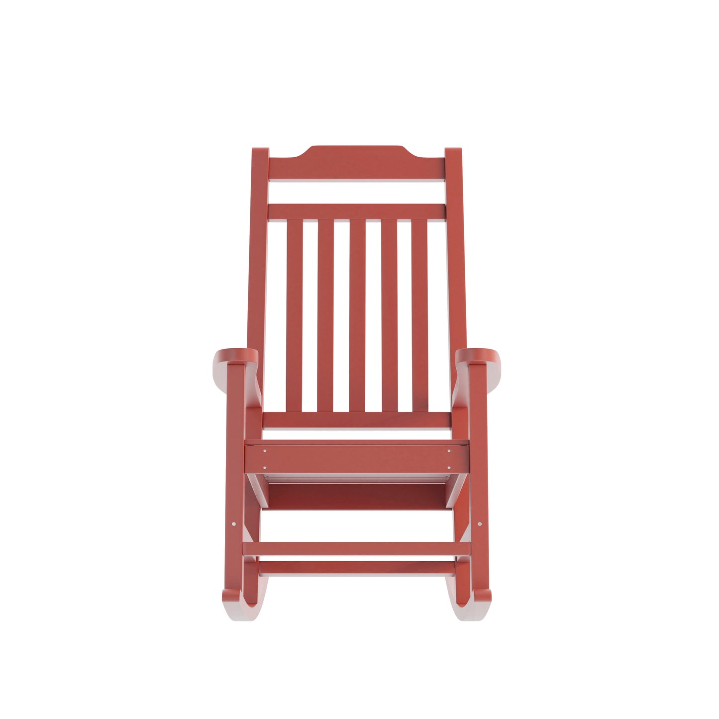 Set of 2 Winston All-Weather Rocking Chair in Red Faux Wood Red 2-JJ-C14703-RED-GG