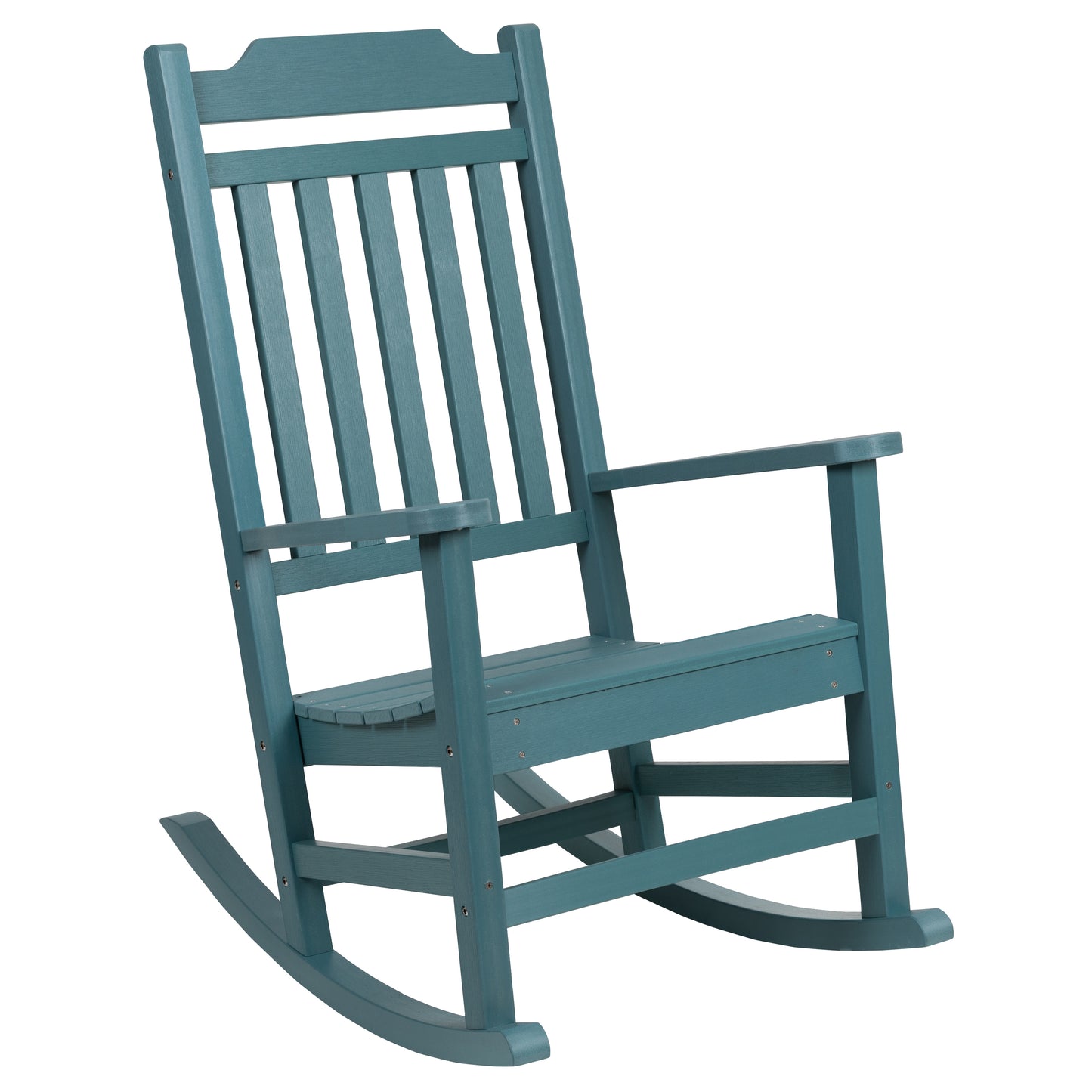 Set of 2 Winston All-Weather Rocking Chair in Teal Faux Wood Teal 2-JJ-C14703-TL-GG