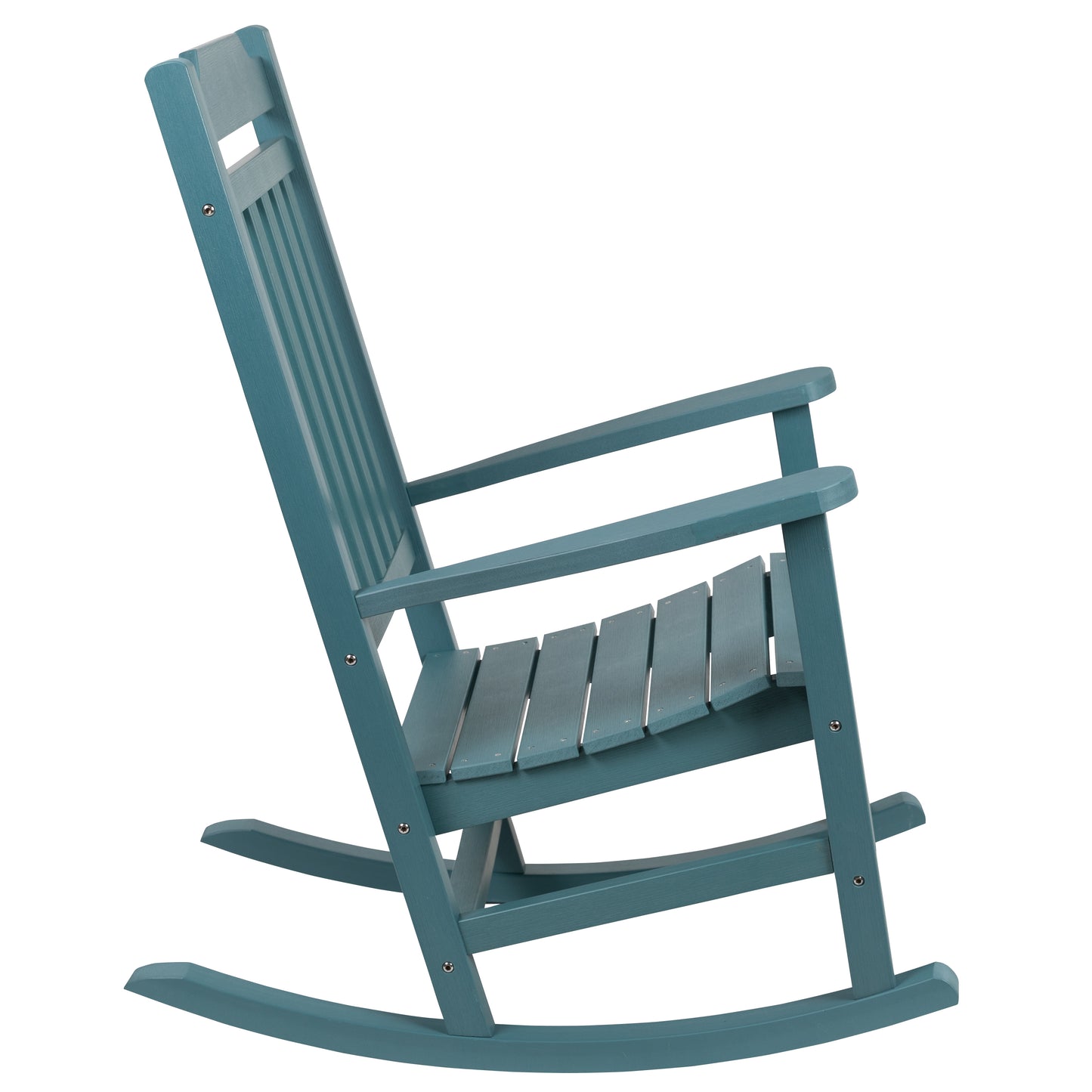 Set of 2 Winston All-Weather Rocking Chair in Teal Faux Wood Teal 2-JJ-C14703-TL-GG