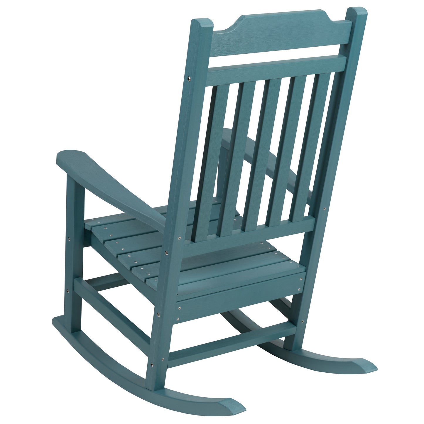 Set of 2 Winston All-Weather Rocking Chair in Teal Faux Wood Teal 2-JJ-C14703-TL-GG