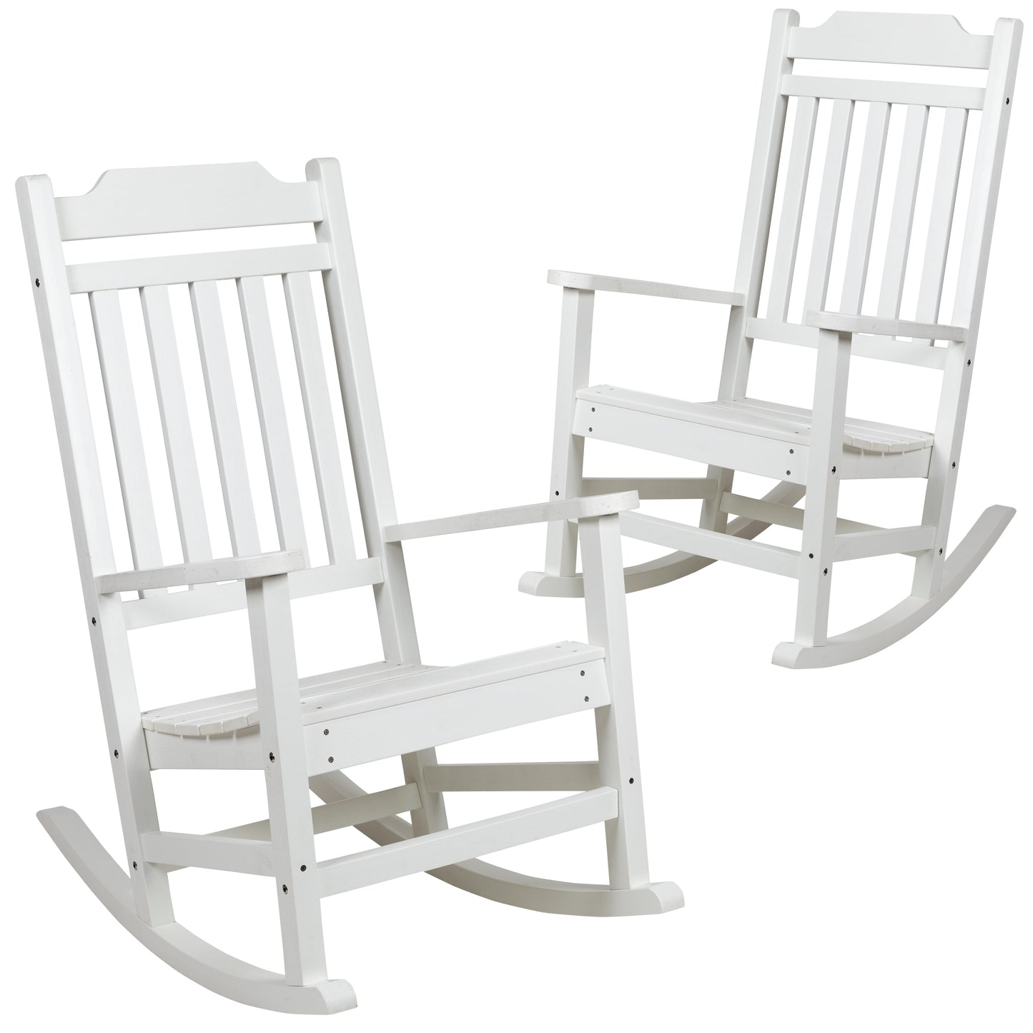 Set of 2 Winston All-Weather Rocking Chair in White Faux Wood White