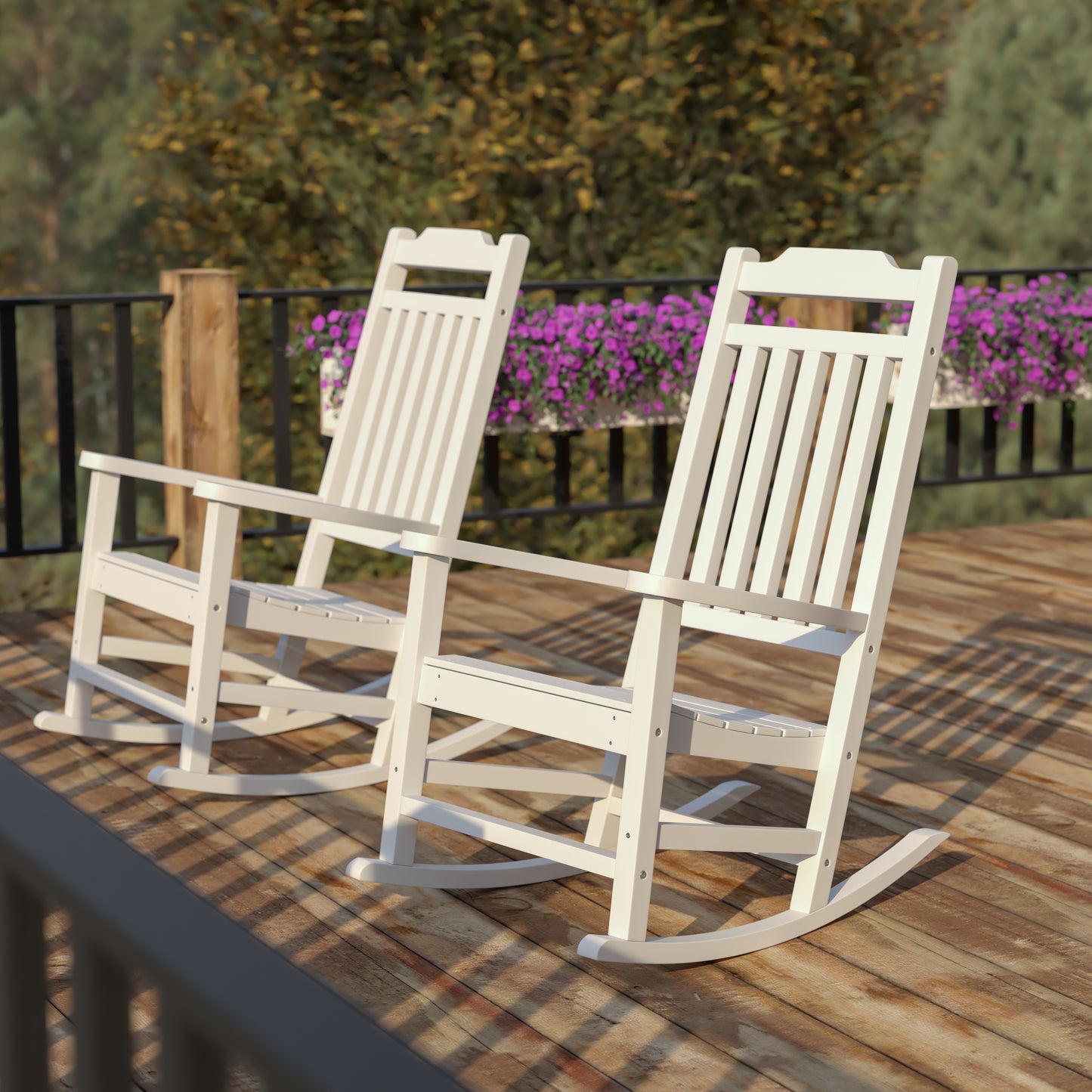 Set of 2 Winston All-Weather Rocking Chair in White Faux Wood White