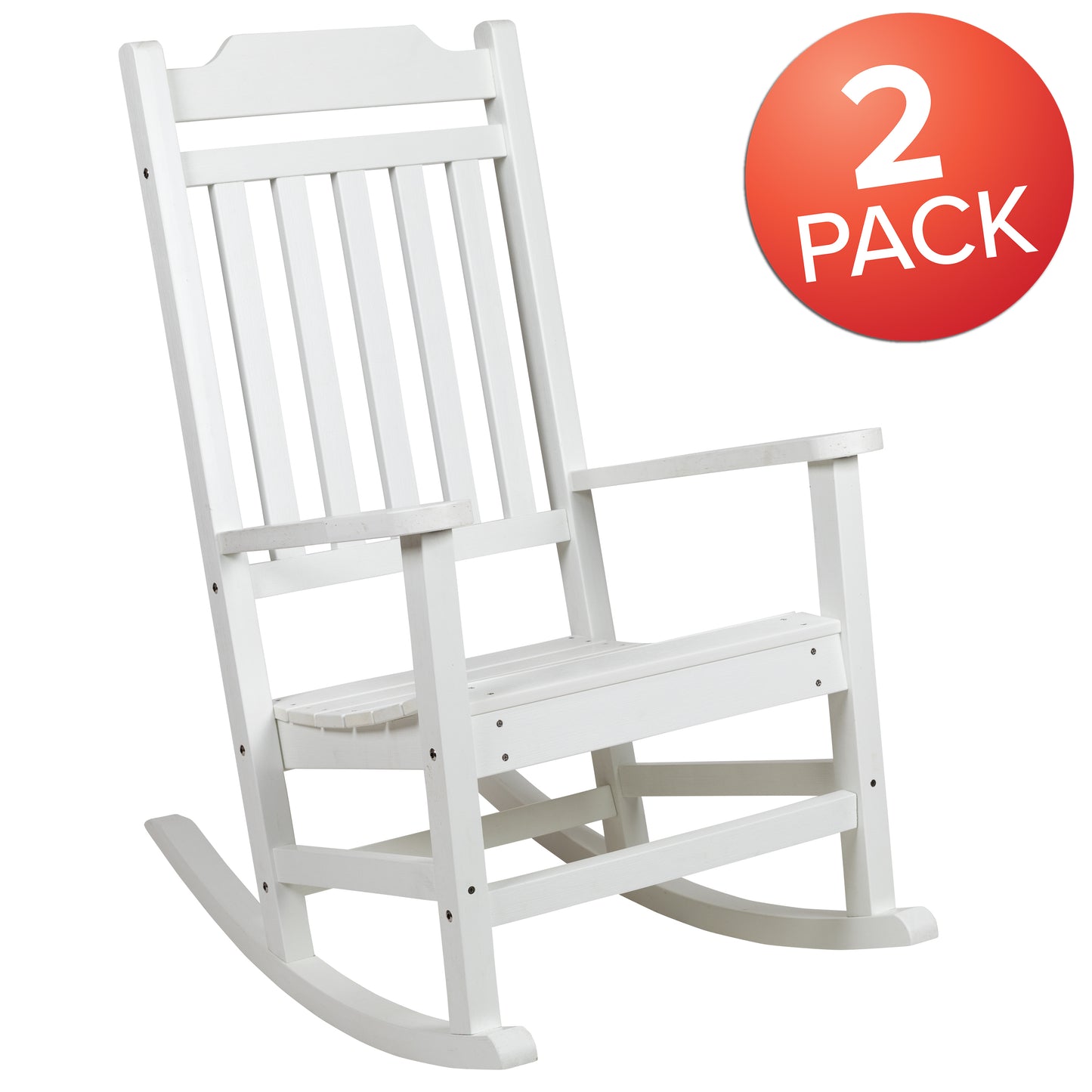 Set of 2 Winston All-Weather Rocking Chair in White Faux Wood White