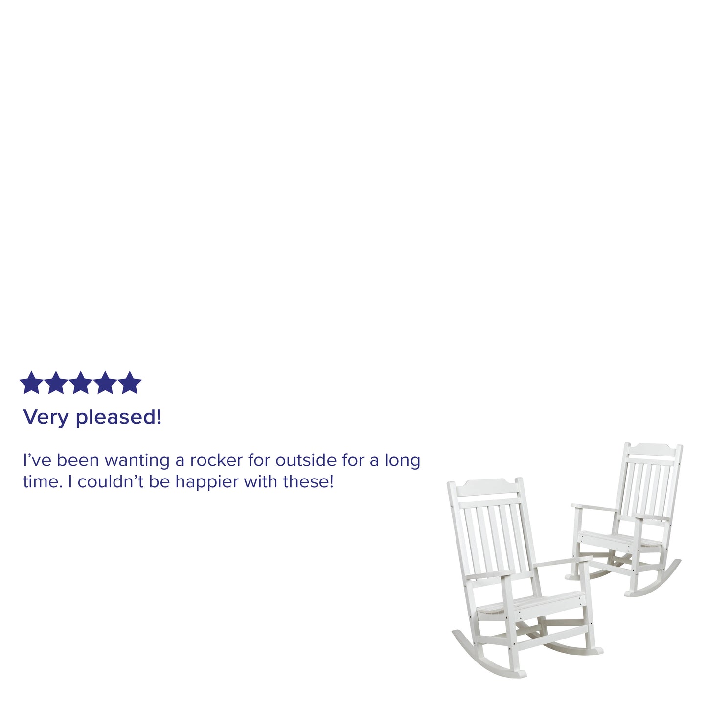 Set of 2 Winston All-Weather Rocking Chair in White Faux Wood White