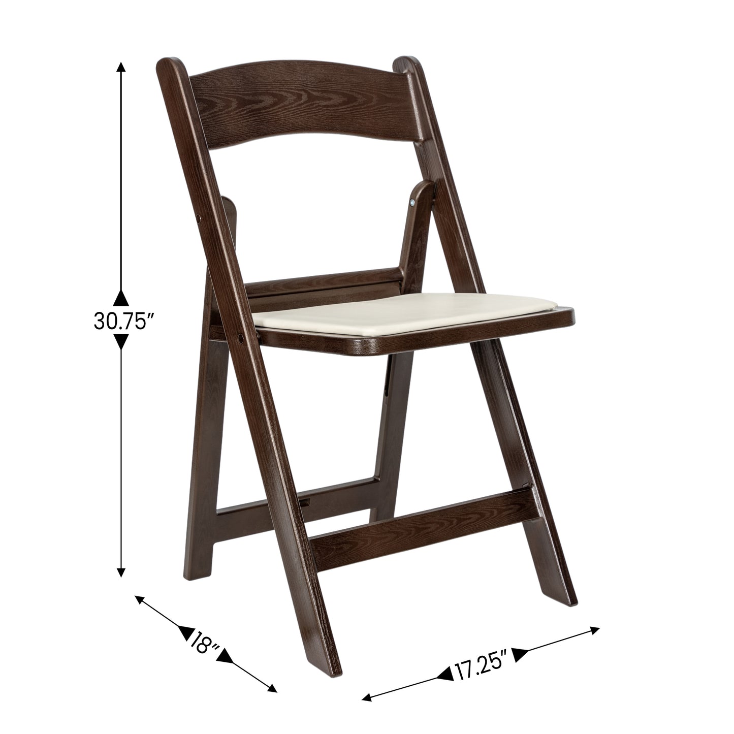 HERCULES 2 Pack Commercial Dark Brown Indoor/Outdoor Lightweight Wood Look Resin Folding Event Chair Dark Brown