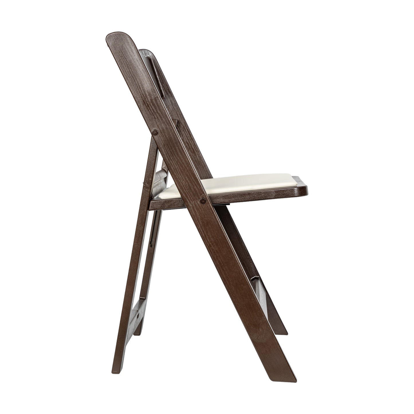HERCULES 2 Pack Commercial Dark Brown Indoor/Outdoor Lightweight Wood Look Resin Folding Event Chair Dark Brown