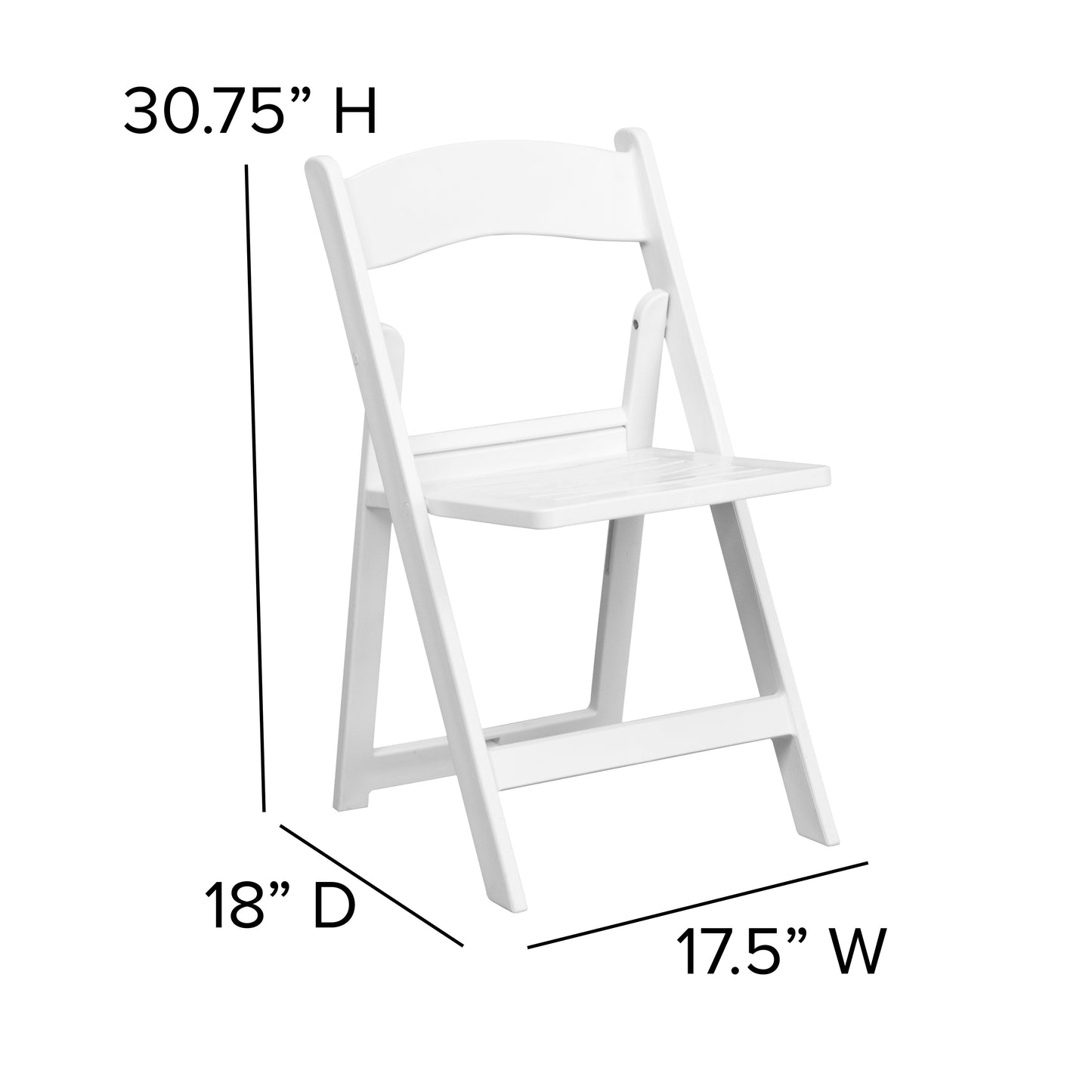 2 Pack HERCULES Series 800 lb. Capacity White Resin Folding Chair with Slatted Seat White 2-LE-L-1-WH-SLAT-GG