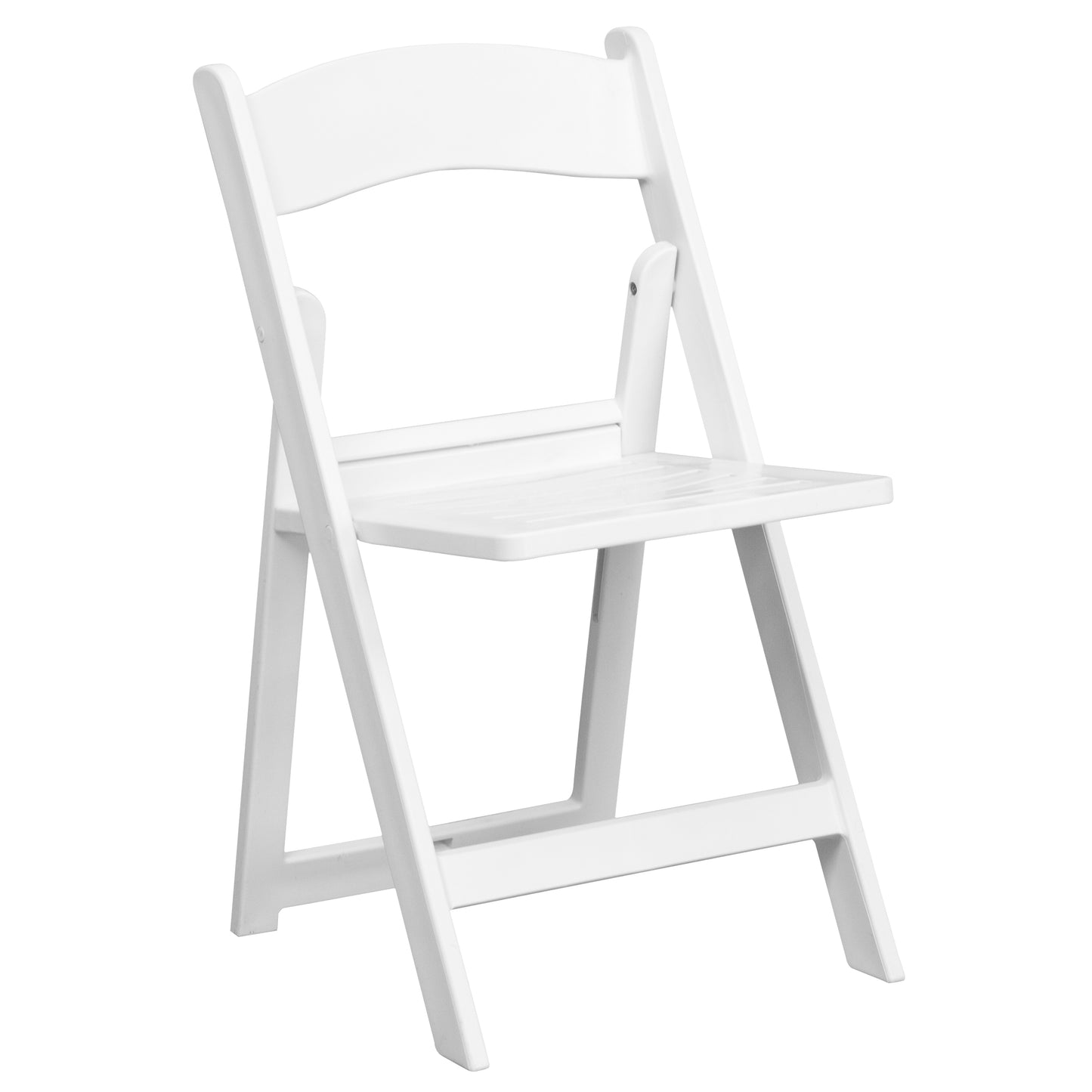 2 Pack HERCULES Series 800 lb. Capacity White Resin Folding Chair with Slatted Seat White 2-LE-L-1-WH-SLAT-GG