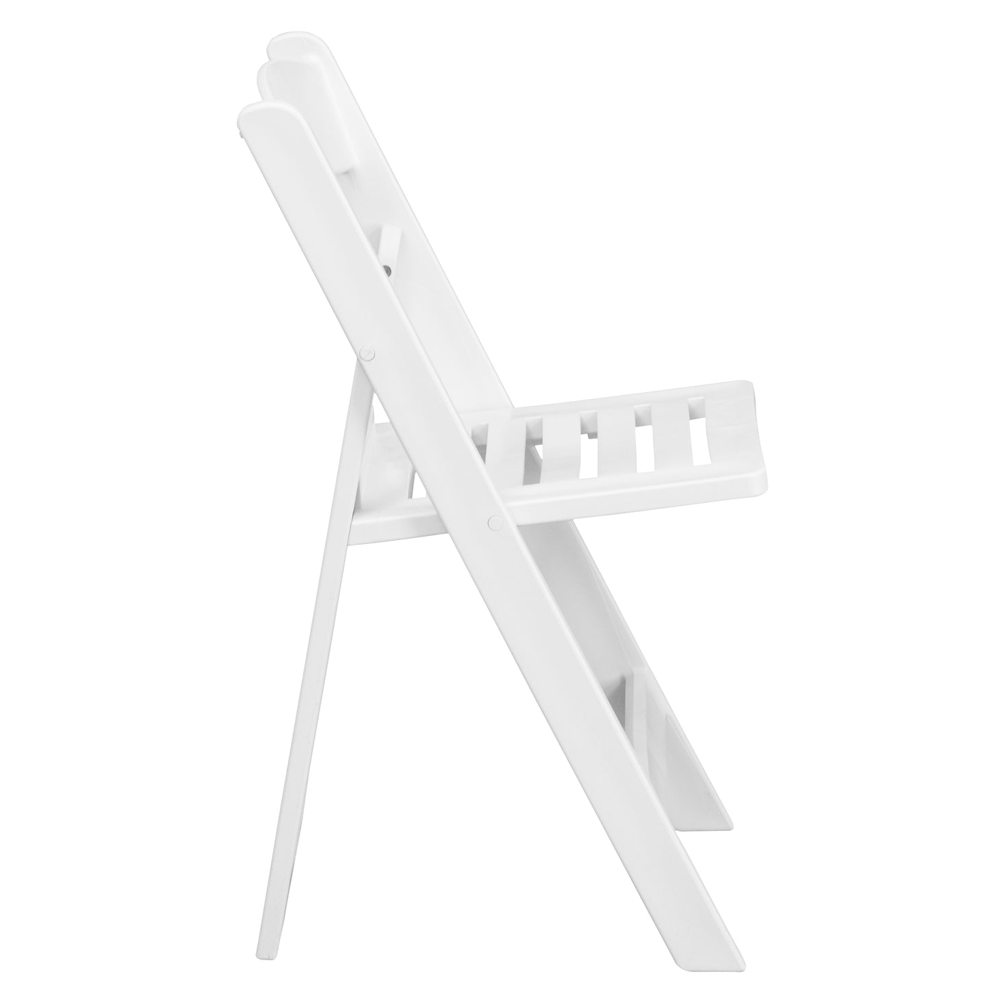 2 Pack HERCULES Series 800 lb. Capacity White Resin Folding Chair with Slatted Seat White 2-LE-L-1-WH-SLAT-GG