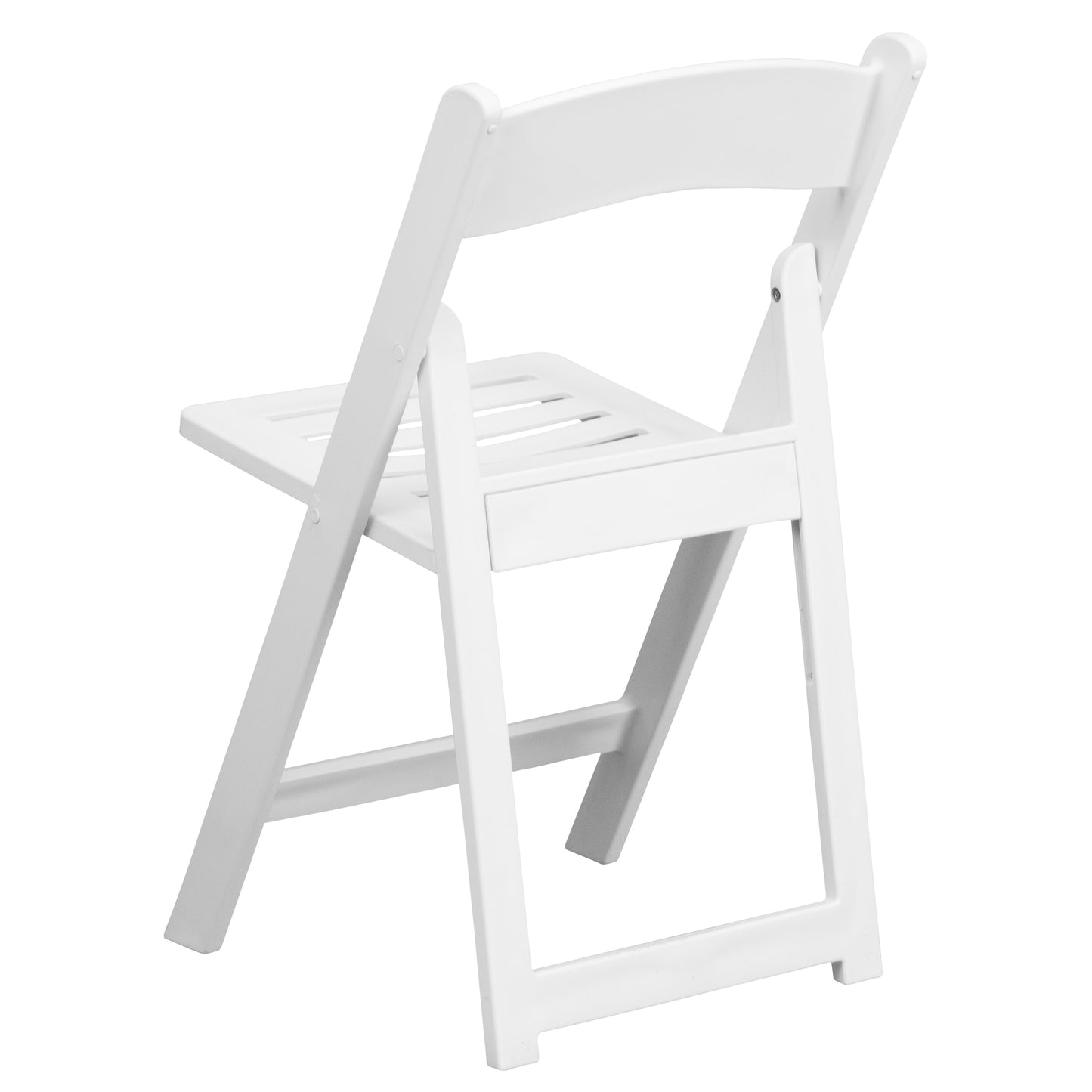 2 Pack HERCULES Series 800 lb. Capacity White Resin Folding Chair with Slatted Seat White 2-LE-L-1-WH-SLAT-GG