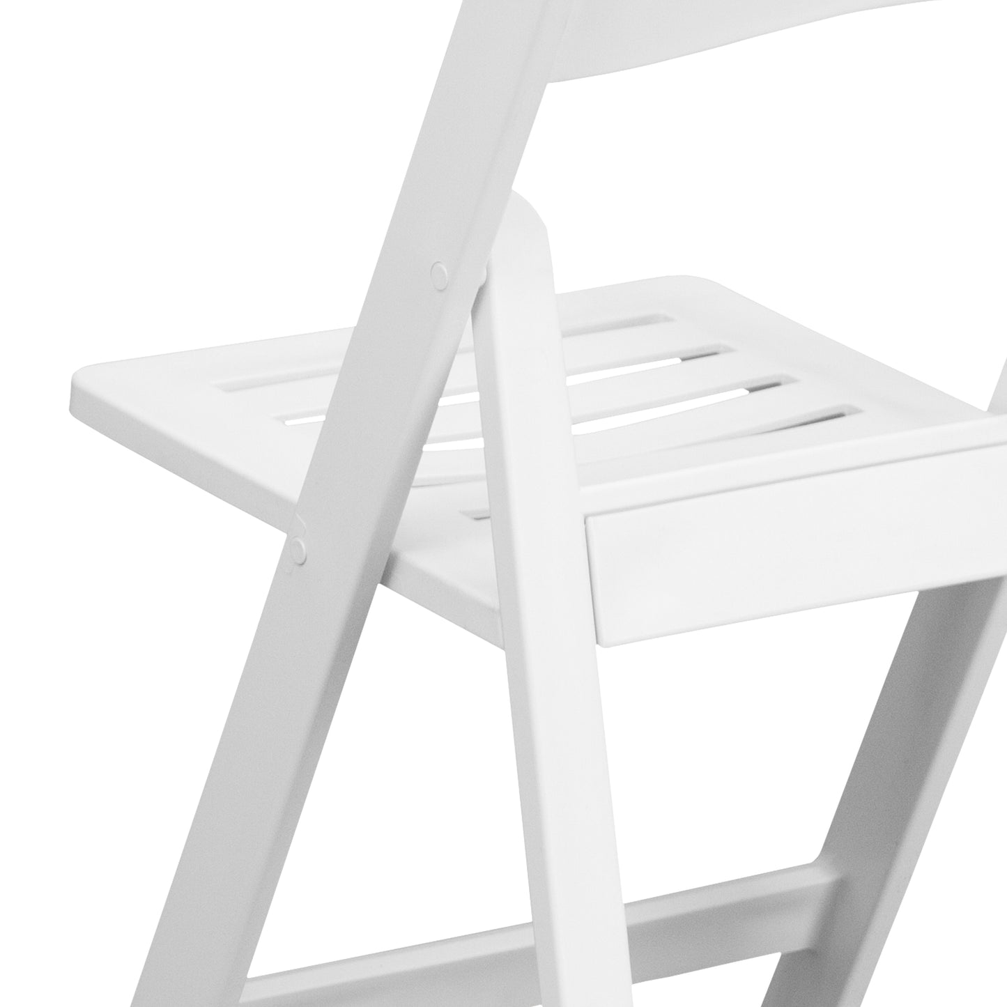 2 Pack HERCULES Series 800 lb. Capacity White Resin Folding Chair with Slatted Seat White 2-LE-L-1-WH-SLAT-GG