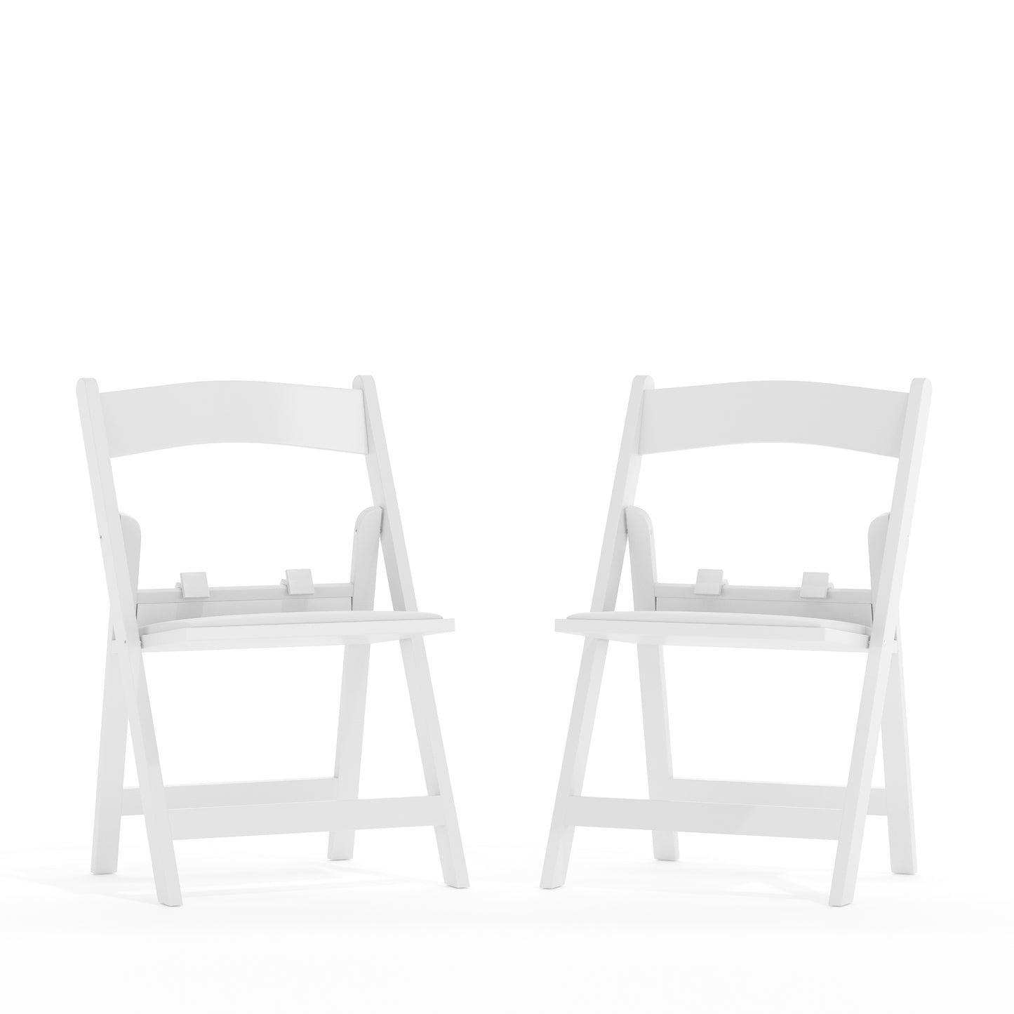 HERCULES Kids Folding Chairs with Padded Seats | Set of 2 White Resin Folding Chair with Vinyl Padded Seat for Kids White