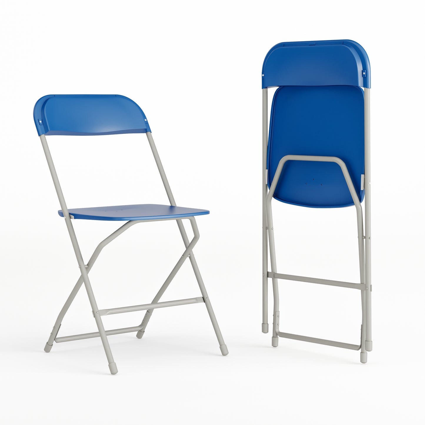 Hercules Series Plastic Folding Chair Blue - 2 Pack 650LB Weight Capacity Comfortable Event Chair-Lightweight Folding Chair Blue