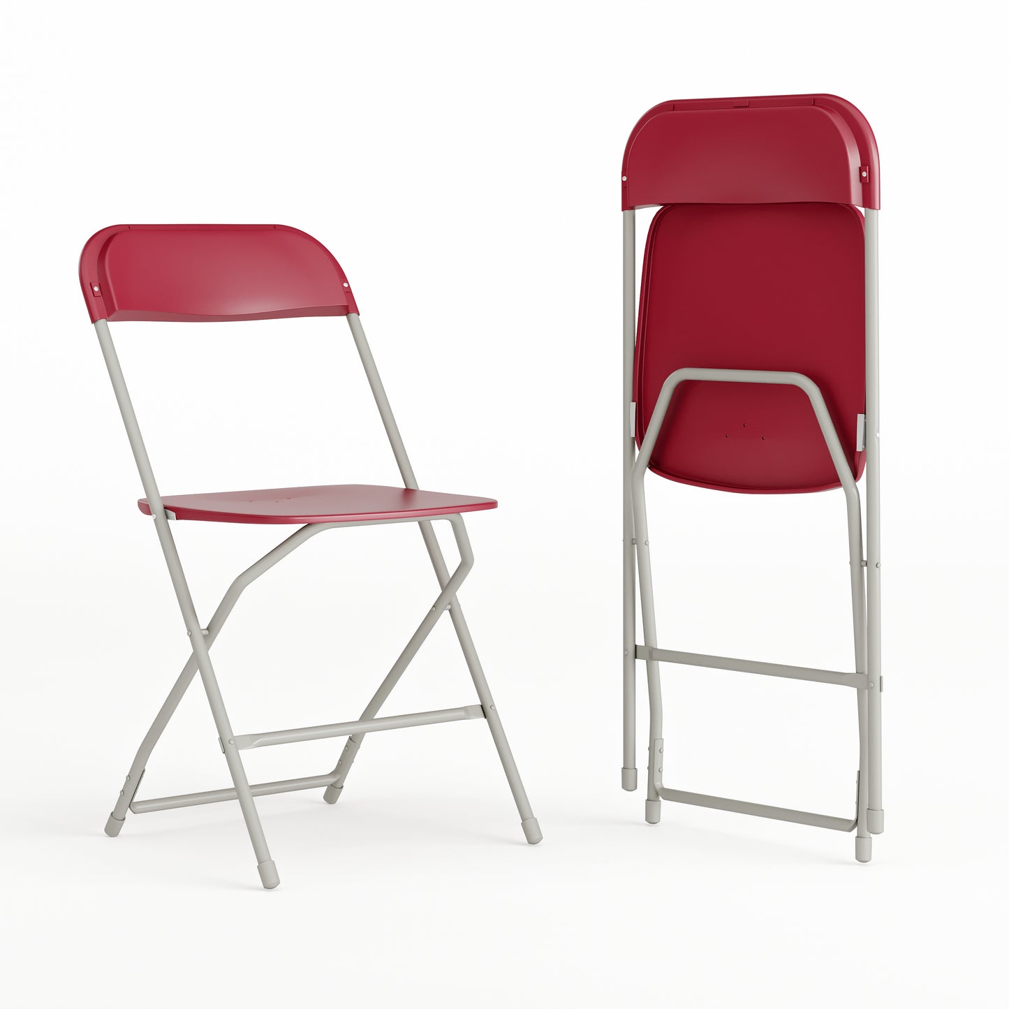 Hercules Series Plastic Folding Chair Red - 2 Pack 650LB Weight Capacity Comfortable Event Chair - Lightweight Folding Chair Red