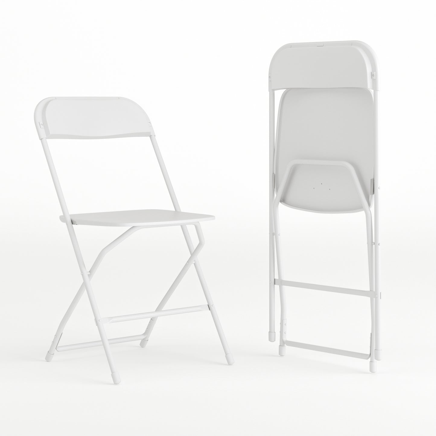 Hercules Series Plastic Folding Chair White - 2 Pack 650LB Weight Capacity Comfortable Event Chair-Lightweight Folding Chair White
